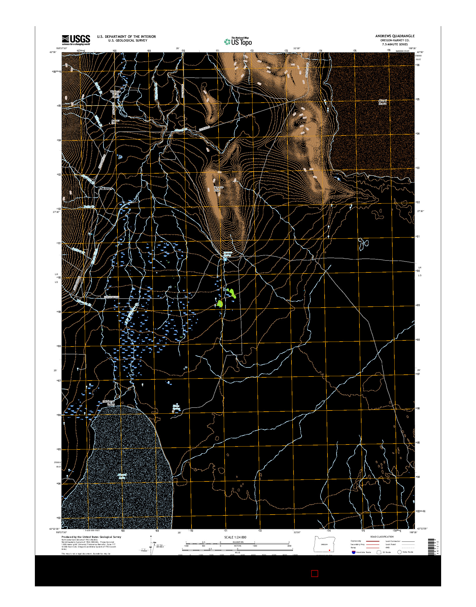 USGS US TOPO 7.5-MINUTE MAP FOR ANDREWS, OR 2017