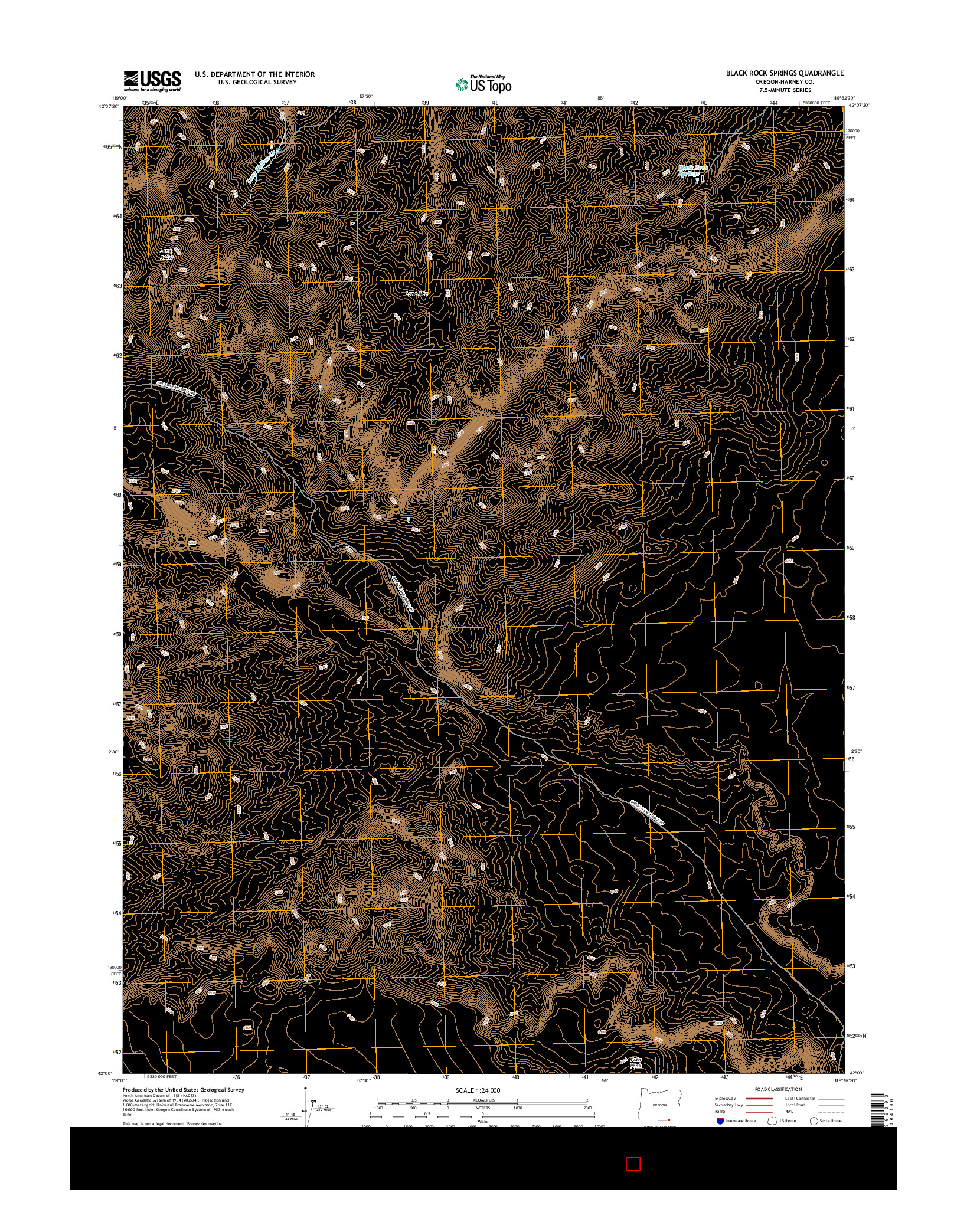 USGS US TOPO 7.5-MINUTE MAP FOR BLACK ROCK SPRINGS, OR 2017