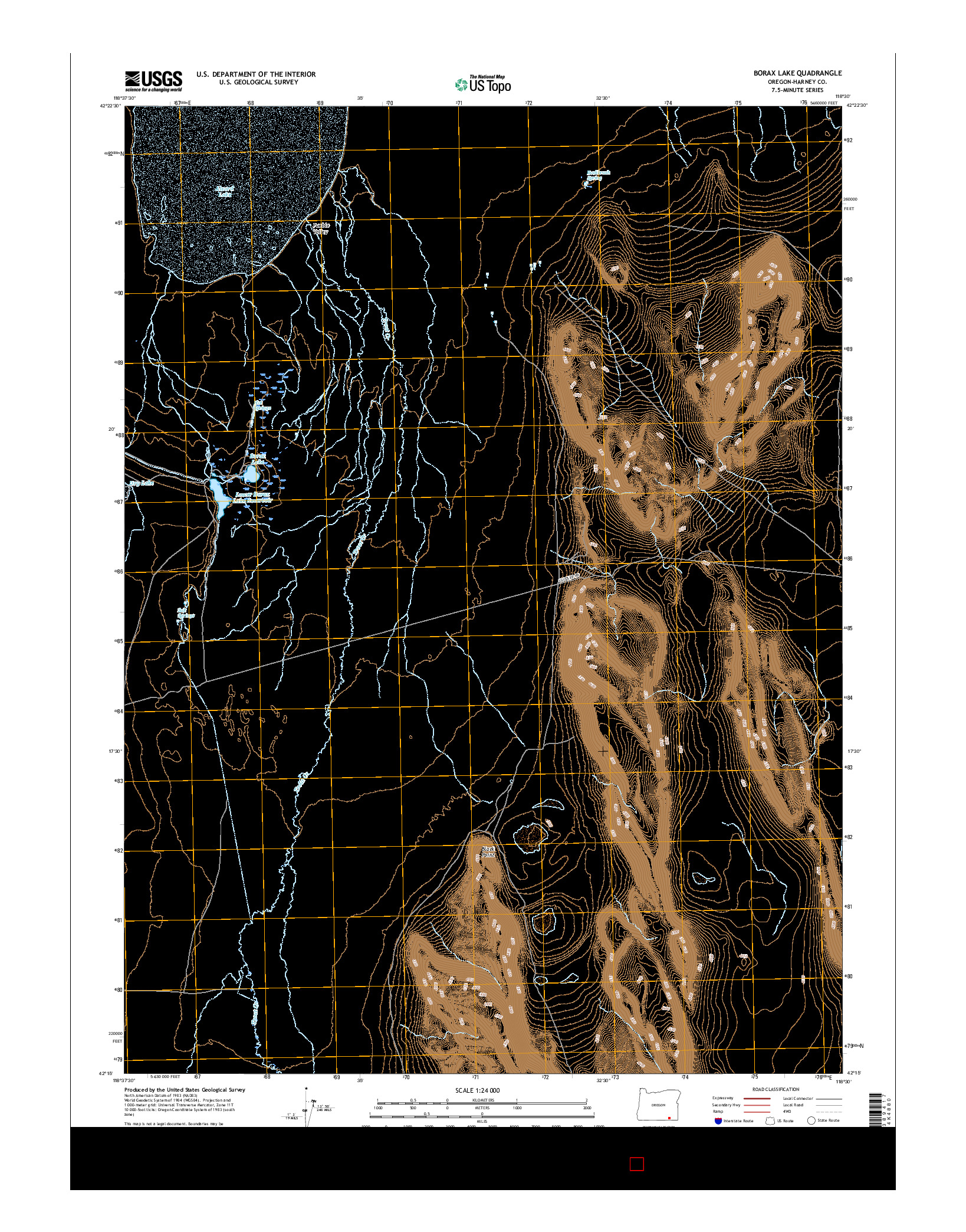 USGS US TOPO 7.5-MINUTE MAP FOR BORAX LAKE, OR 2017