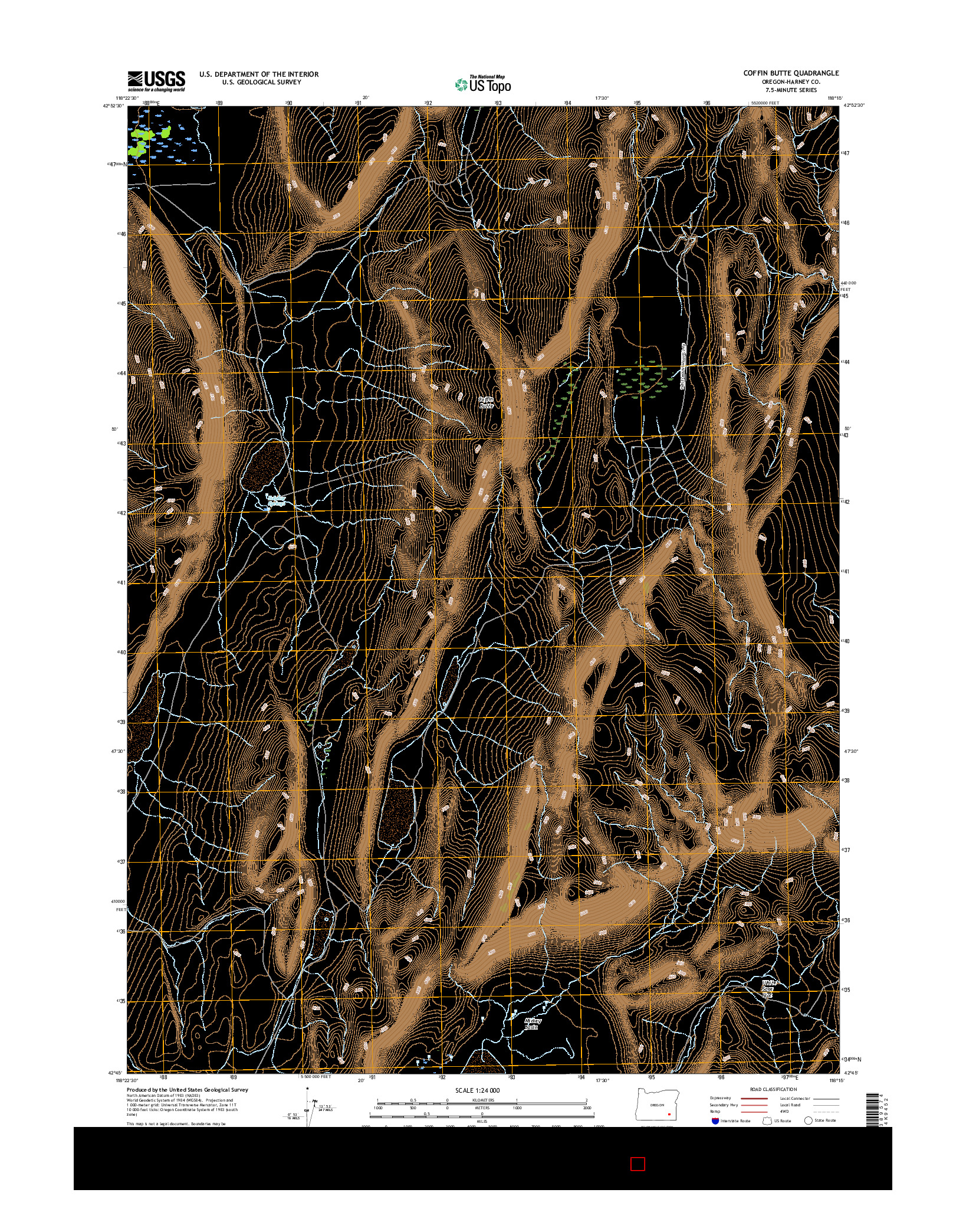 USGS US TOPO 7.5-MINUTE MAP FOR COFFIN BUTTE, OR 2017