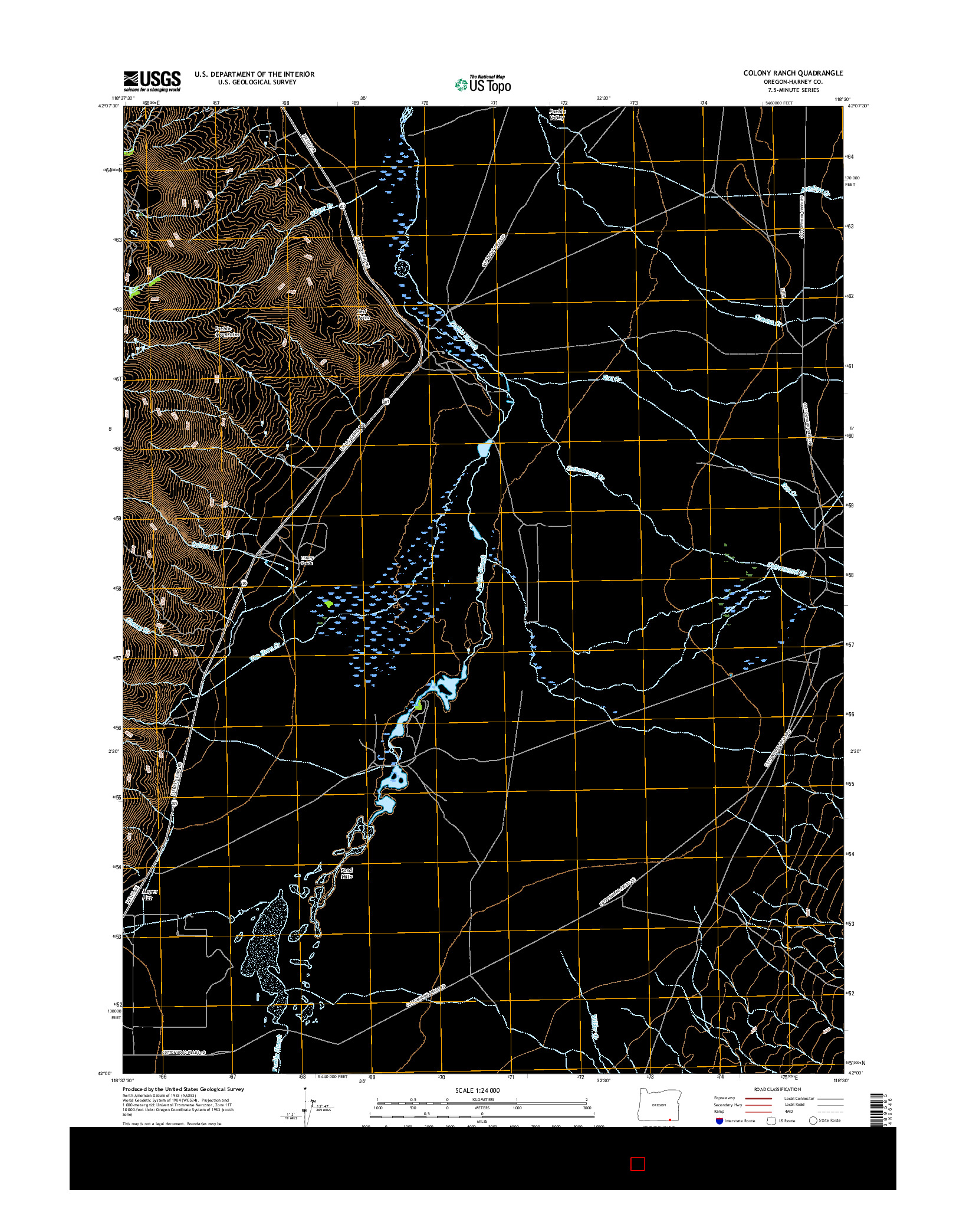 USGS US TOPO 7.5-MINUTE MAP FOR COLONY RANCH, OR 2017