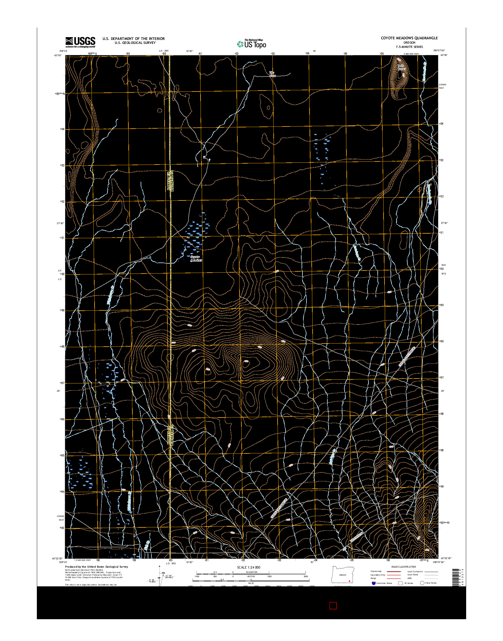 USGS US TOPO 7.5-MINUTE MAP FOR COYOTE MEADOWS, OR 2017