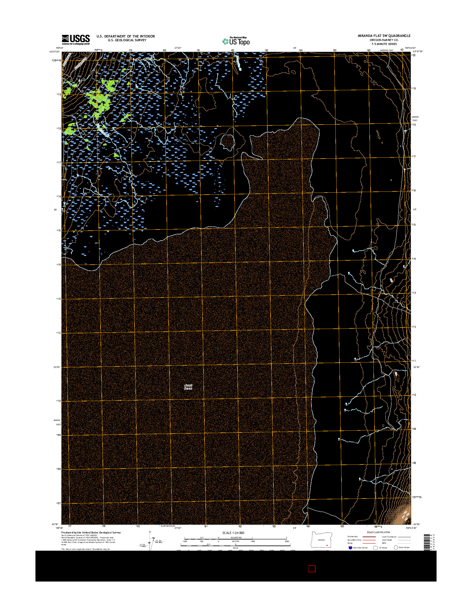 USGS US TOPO 7.5-MINUTE MAP FOR MIRANDA FLAT SW, OR 2017