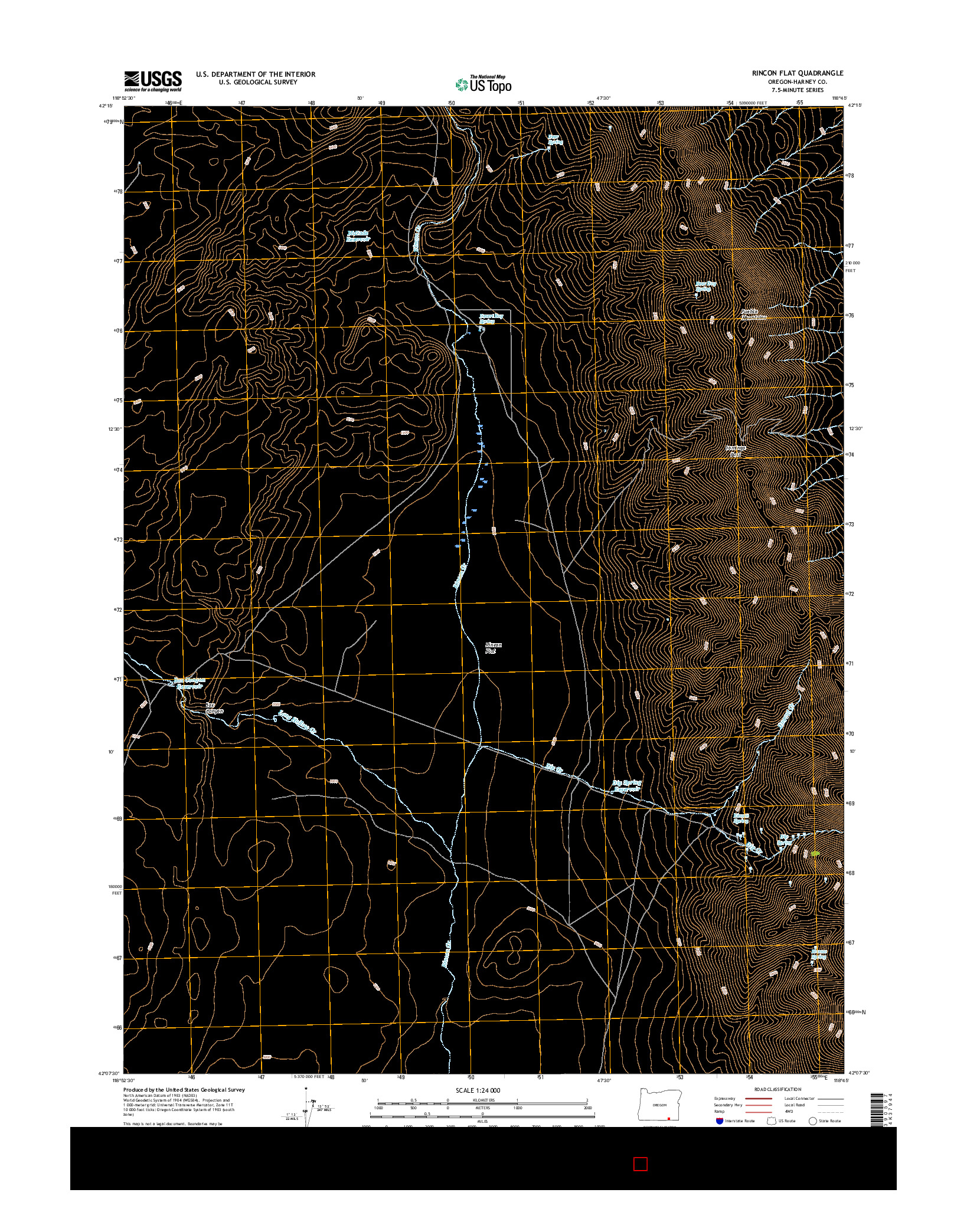 USGS US TOPO 7.5-MINUTE MAP FOR RINCON FLAT, OR 2017