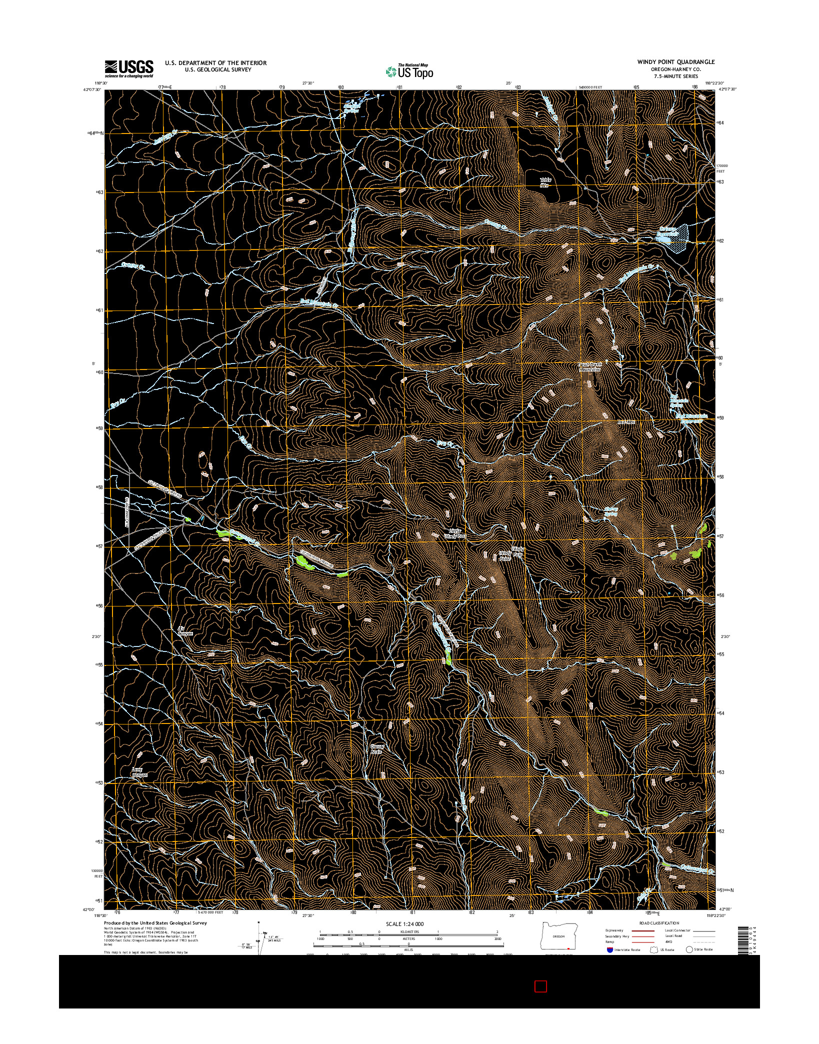 USGS US TOPO 7.5-MINUTE MAP FOR WINDY POINT, OR 2017