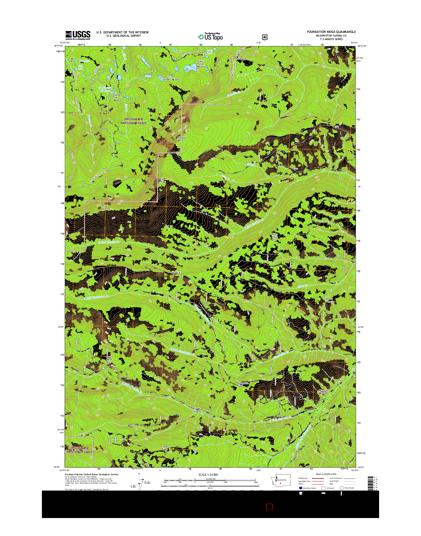 USGS US TOPO 7.5-MINUTE MAP FOR FOUNDATION RIDGE, WA 2017