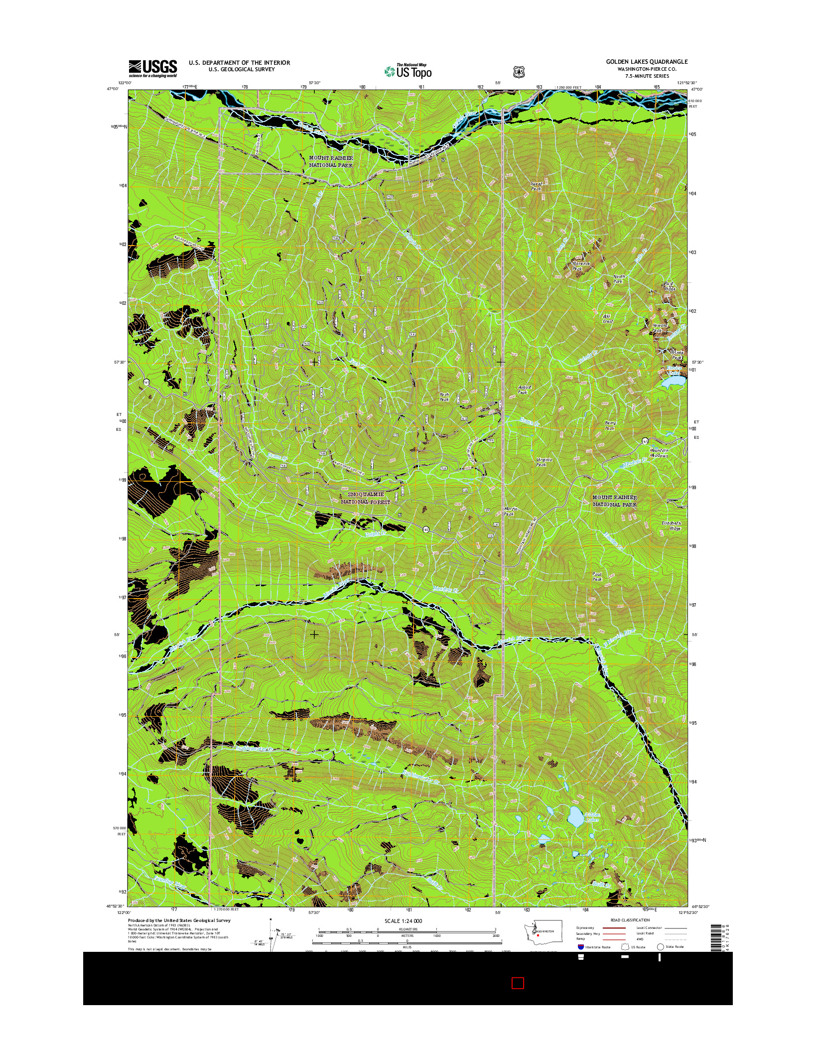 USGS US TOPO 7.5-MINUTE MAP FOR GOLDEN LAKES, WA 2017