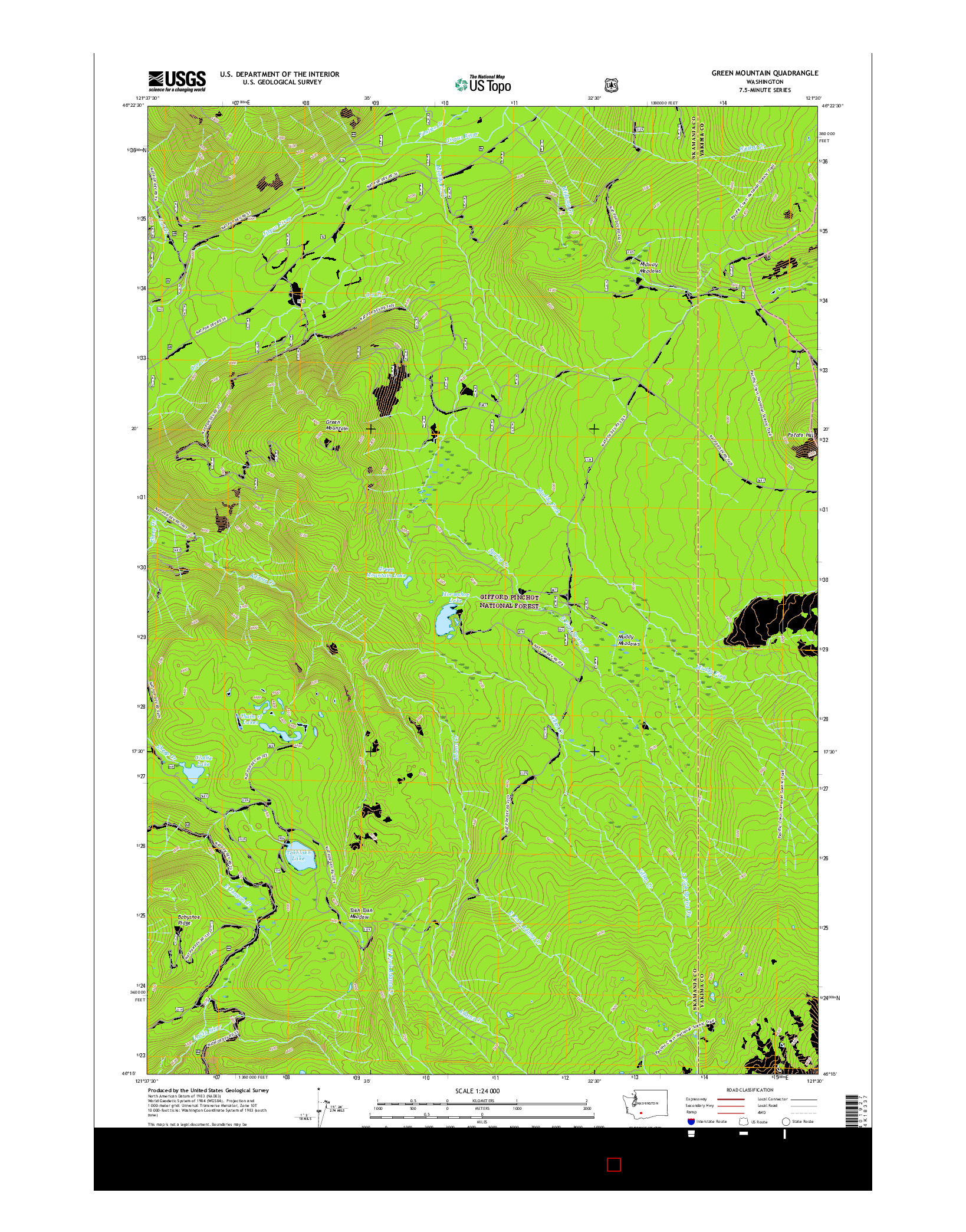 USGS US TOPO 7.5-MINUTE MAP FOR GREEN MOUNTAIN, WA 2017