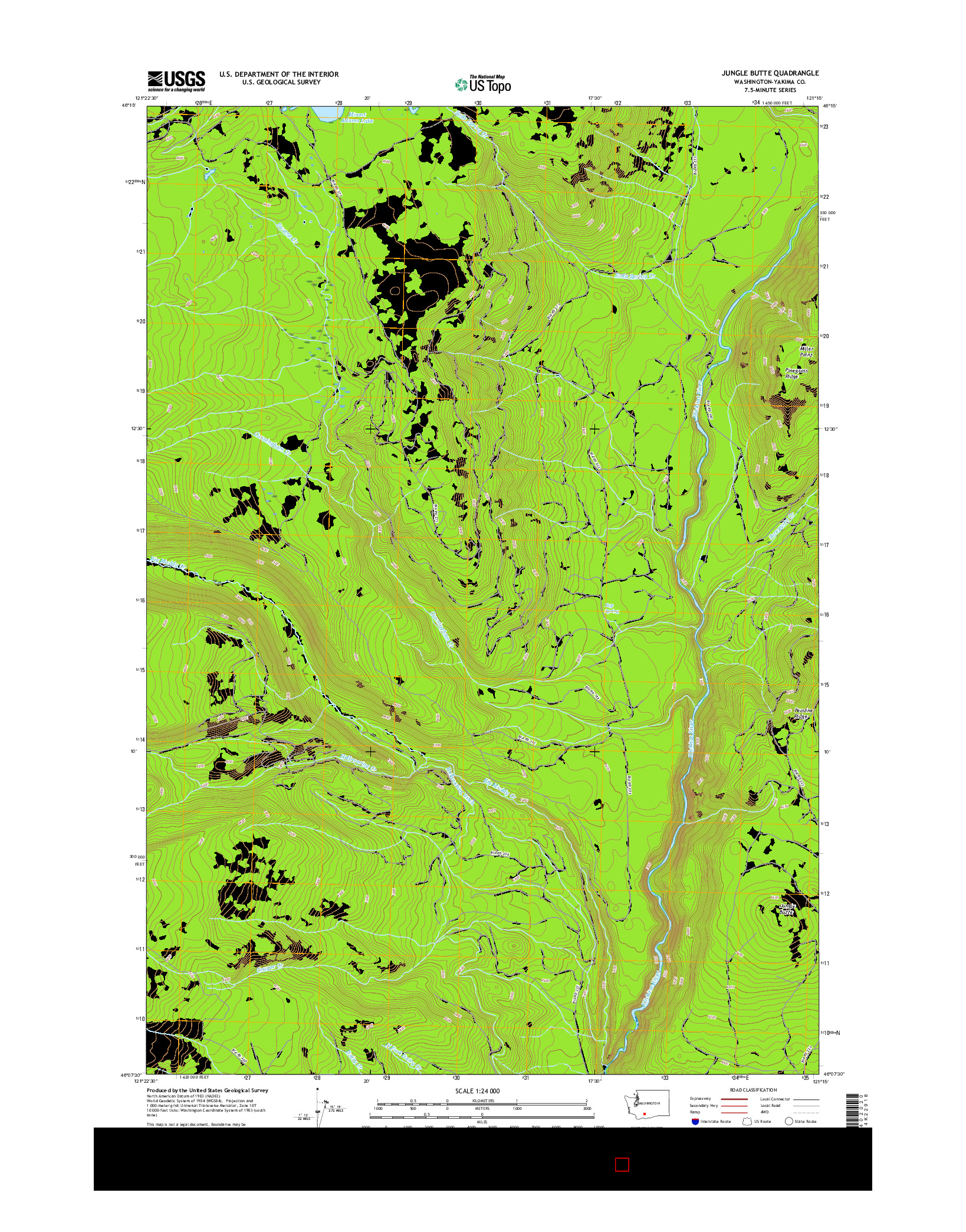 USGS US TOPO 7.5-MINUTE MAP FOR JUNGLE BUTTE, WA 2017