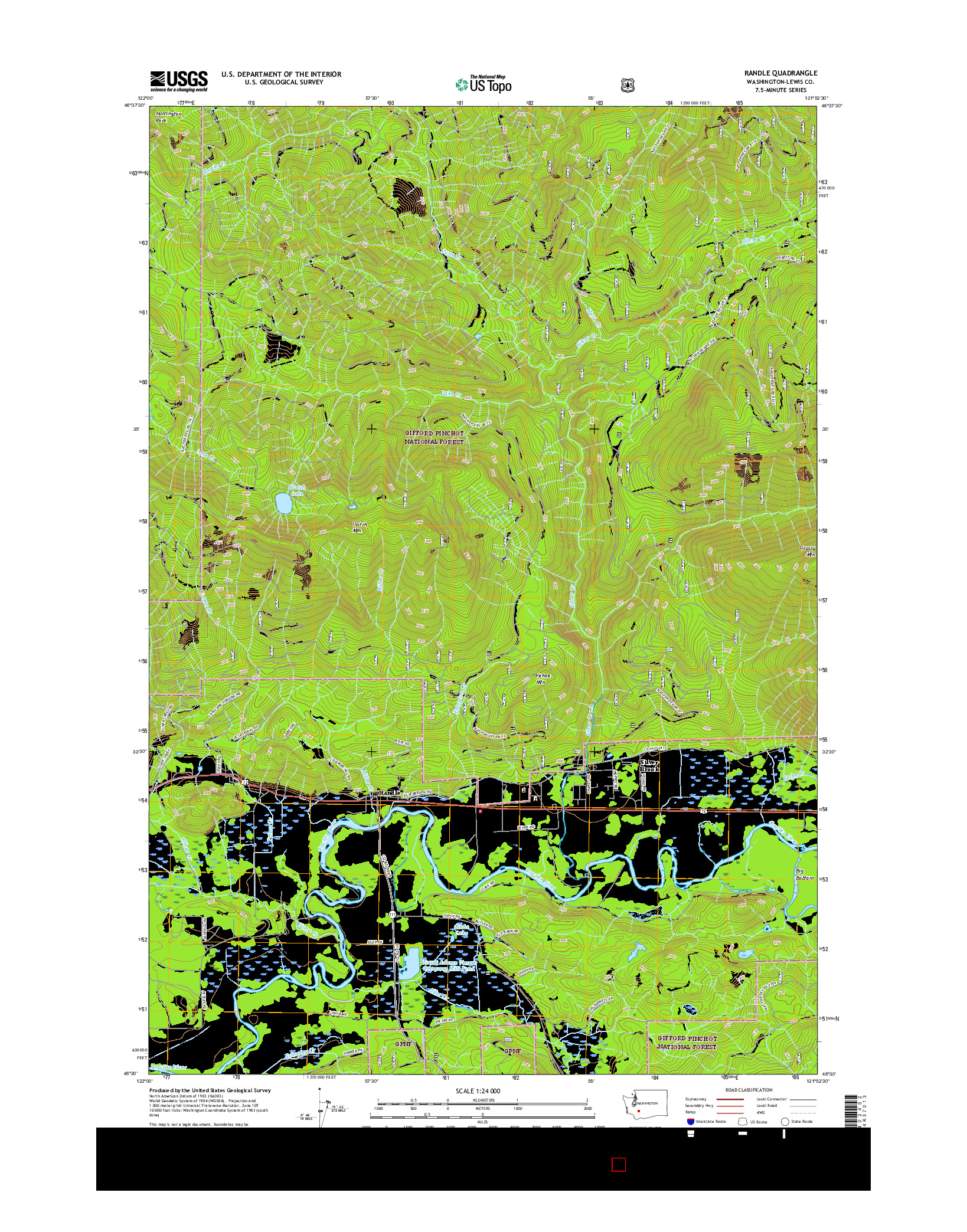 USGS US TOPO 7.5-MINUTE MAP FOR RANDLE, WA 2017