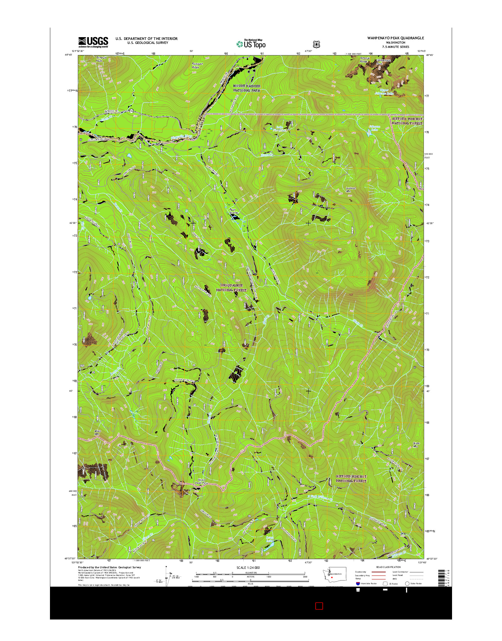 USGS US TOPO 7.5-MINUTE MAP FOR WAHPENAYO PEAK, WA 2017