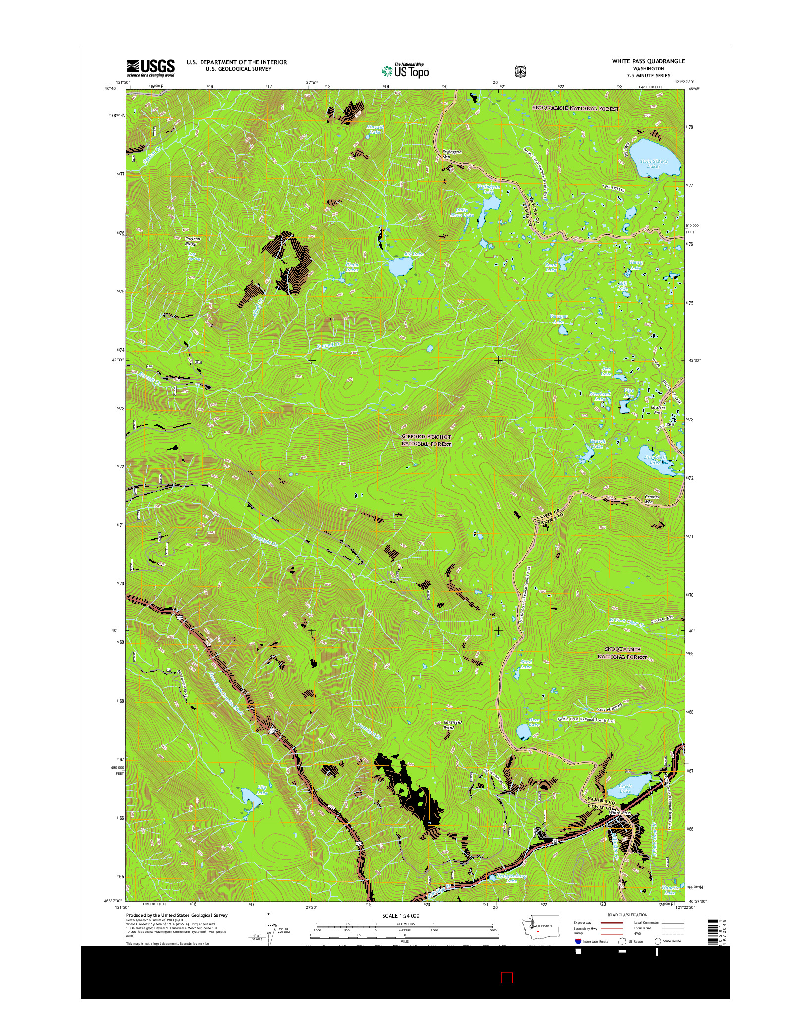 USGS US TOPO 7.5-MINUTE MAP FOR WHITE PASS, WA 2017