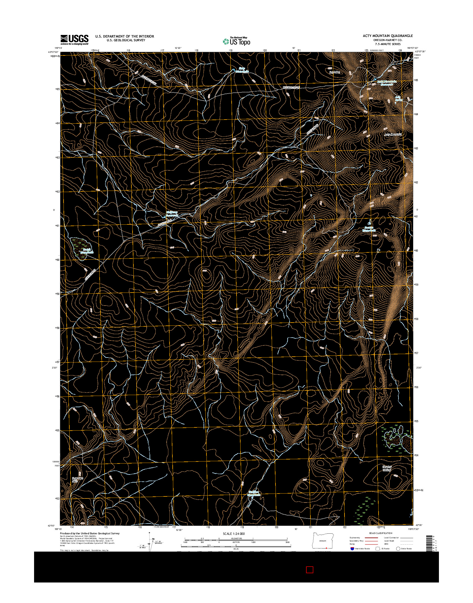 USGS US TOPO 7.5-MINUTE MAP FOR ACTY MOUNTAIN, OR 2017