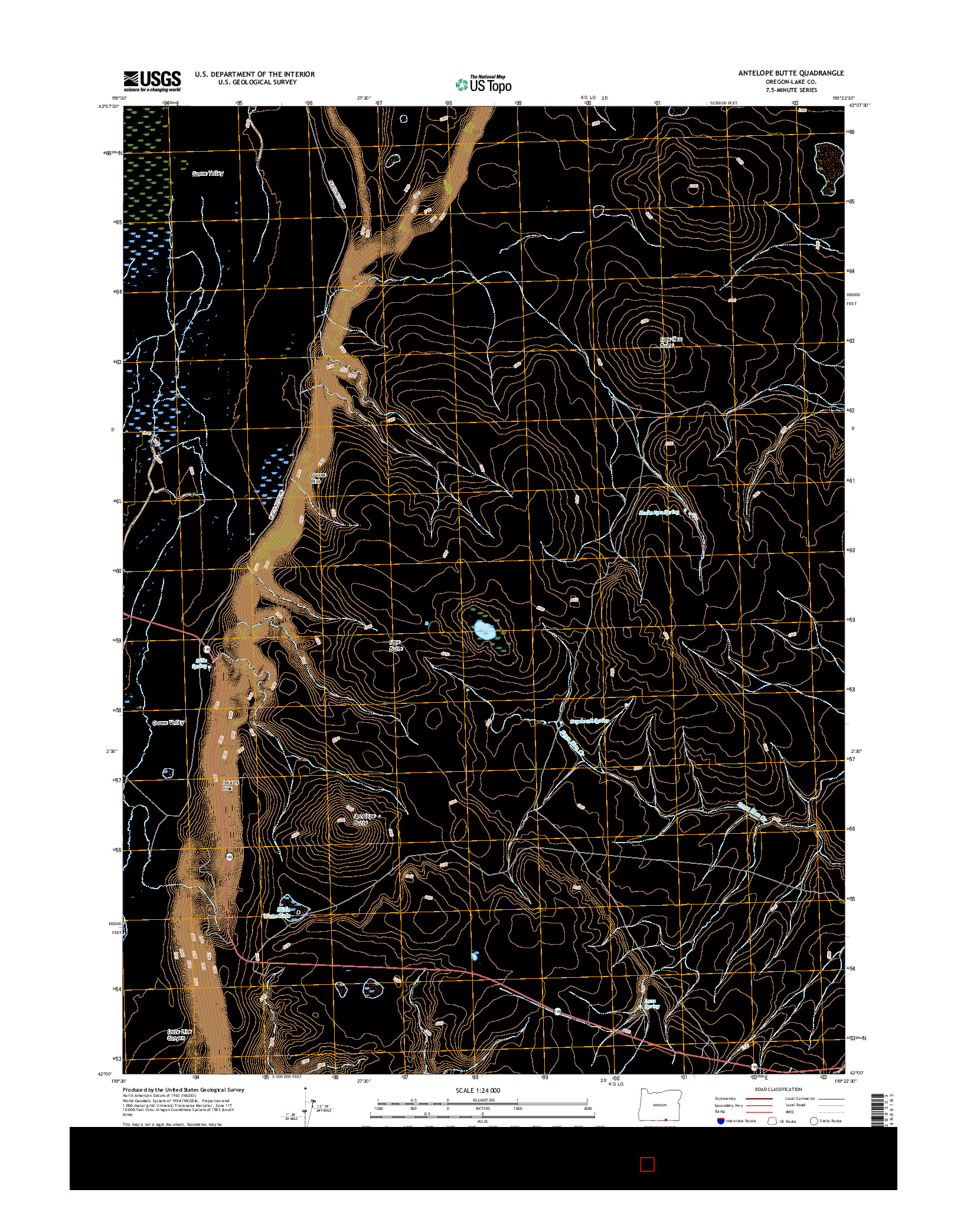 USGS US TOPO 7.5-MINUTE MAP FOR ANTELOPE BUTTE, OR 2017