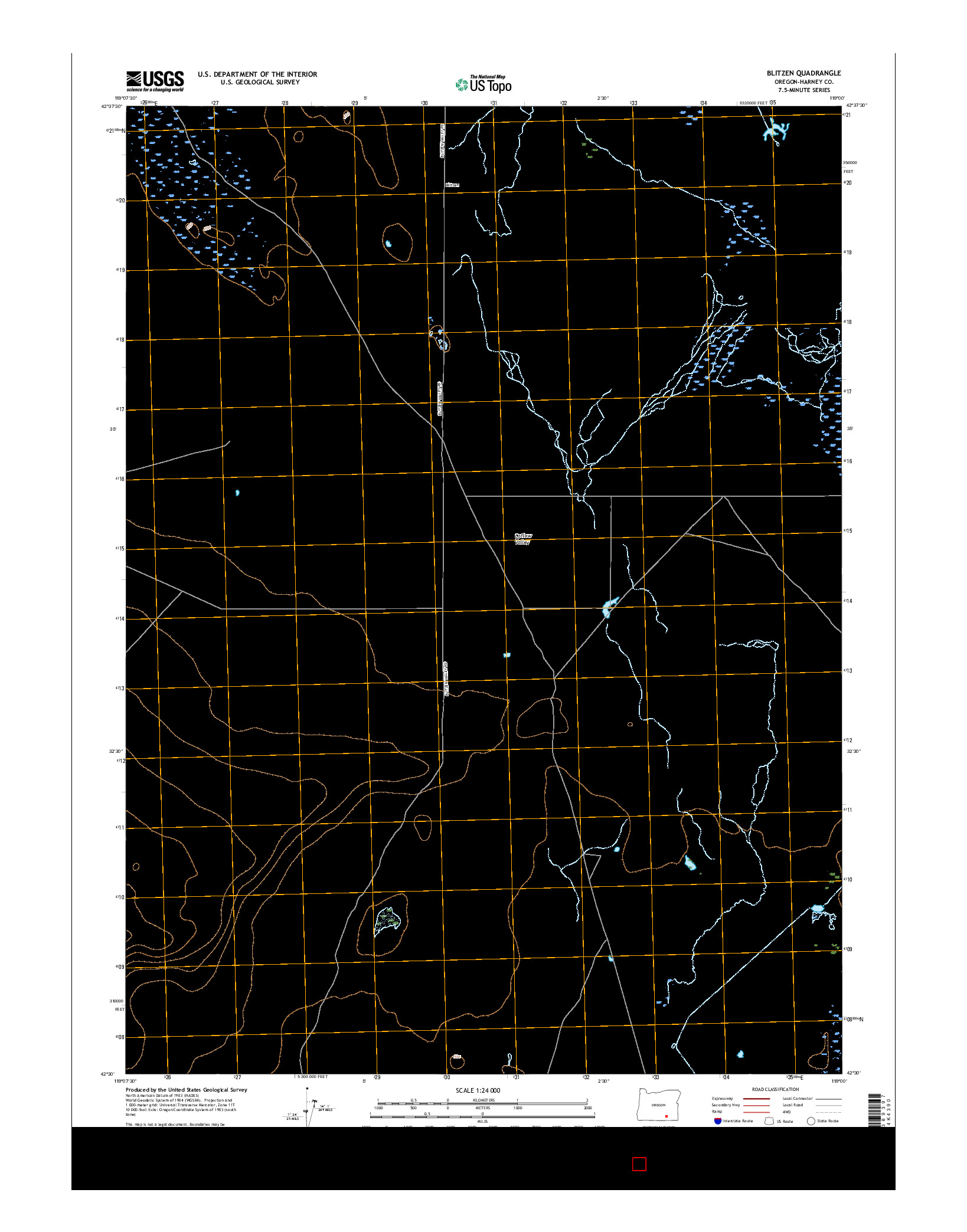 USGS US TOPO 7.5-MINUTE MAP FOR BLITZEN, OR 2017