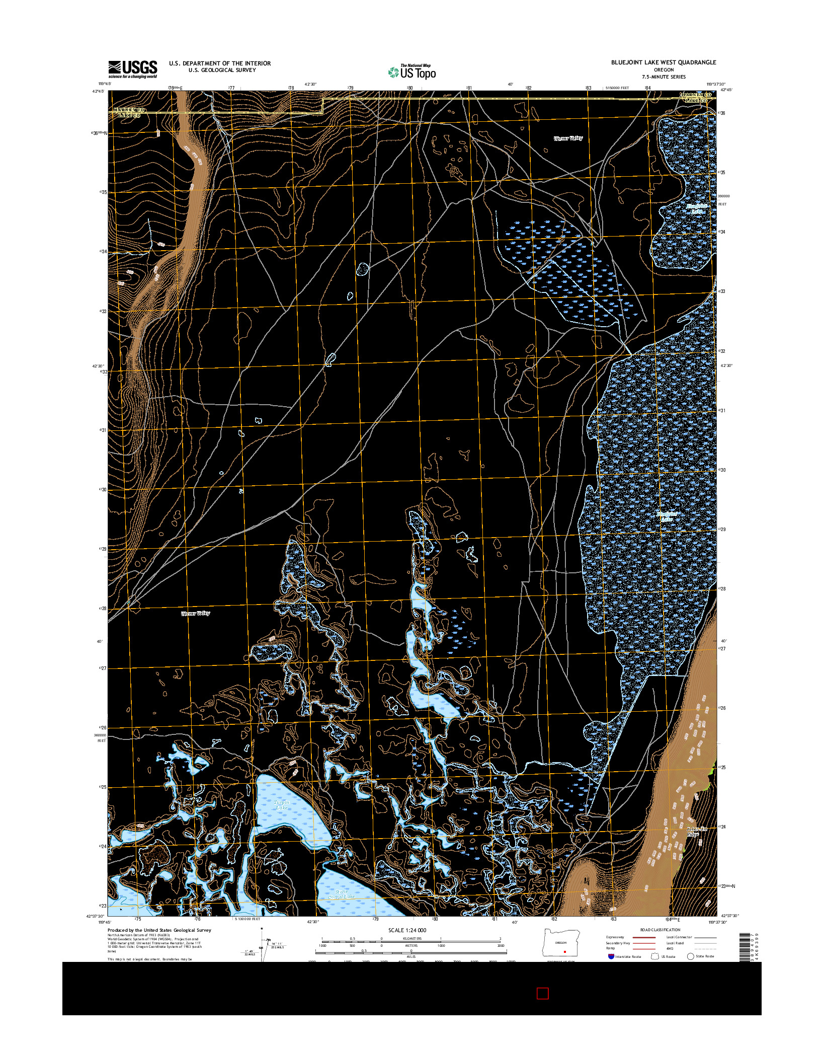 USGS US TOPO 7.5-MINUTE MAP FOR BLUEJOINT LAKE WEST, OR 2017