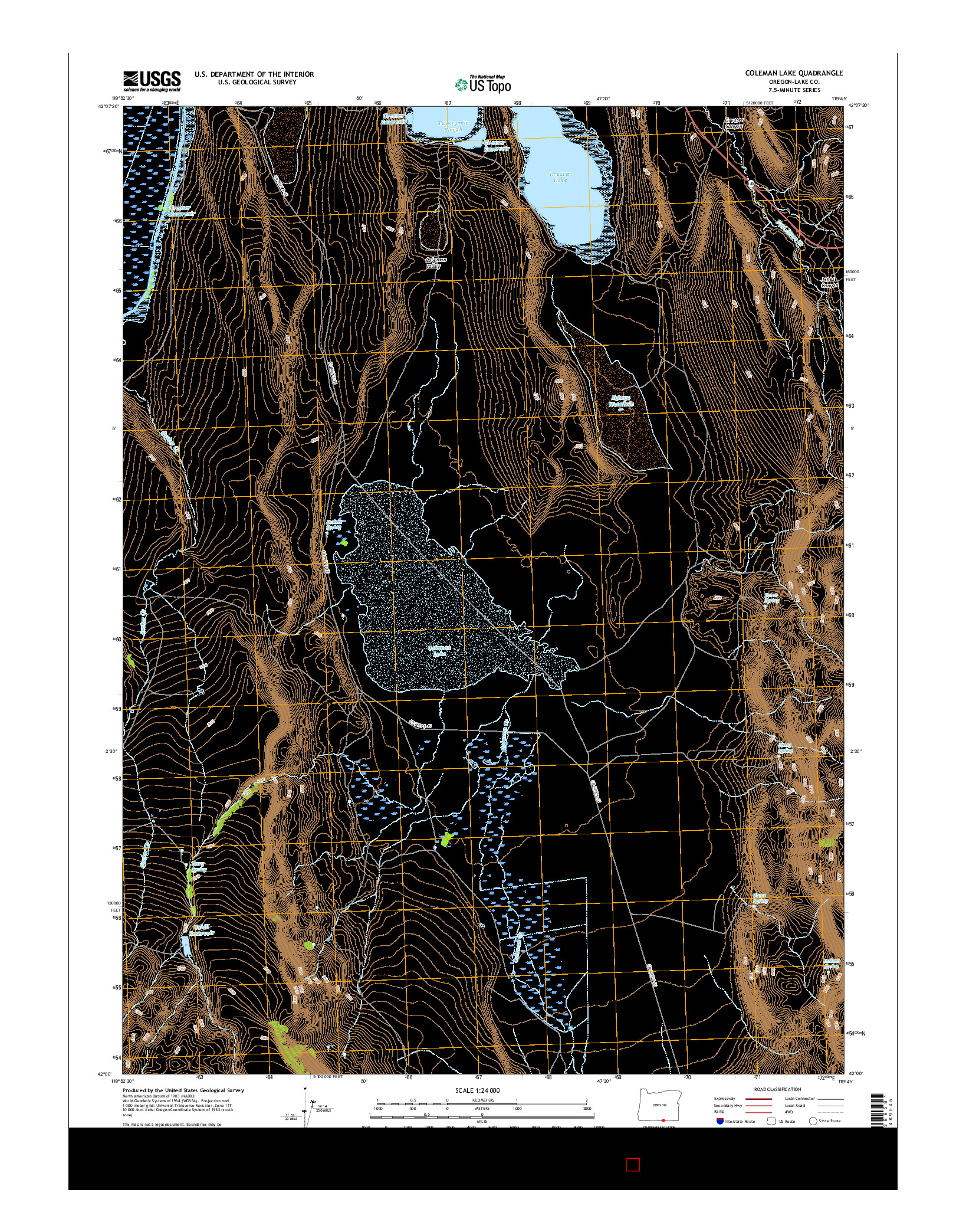 USGS US TOPO 7.5-MINUTE MAP FOR COLEMAN LAKE, OR 2017