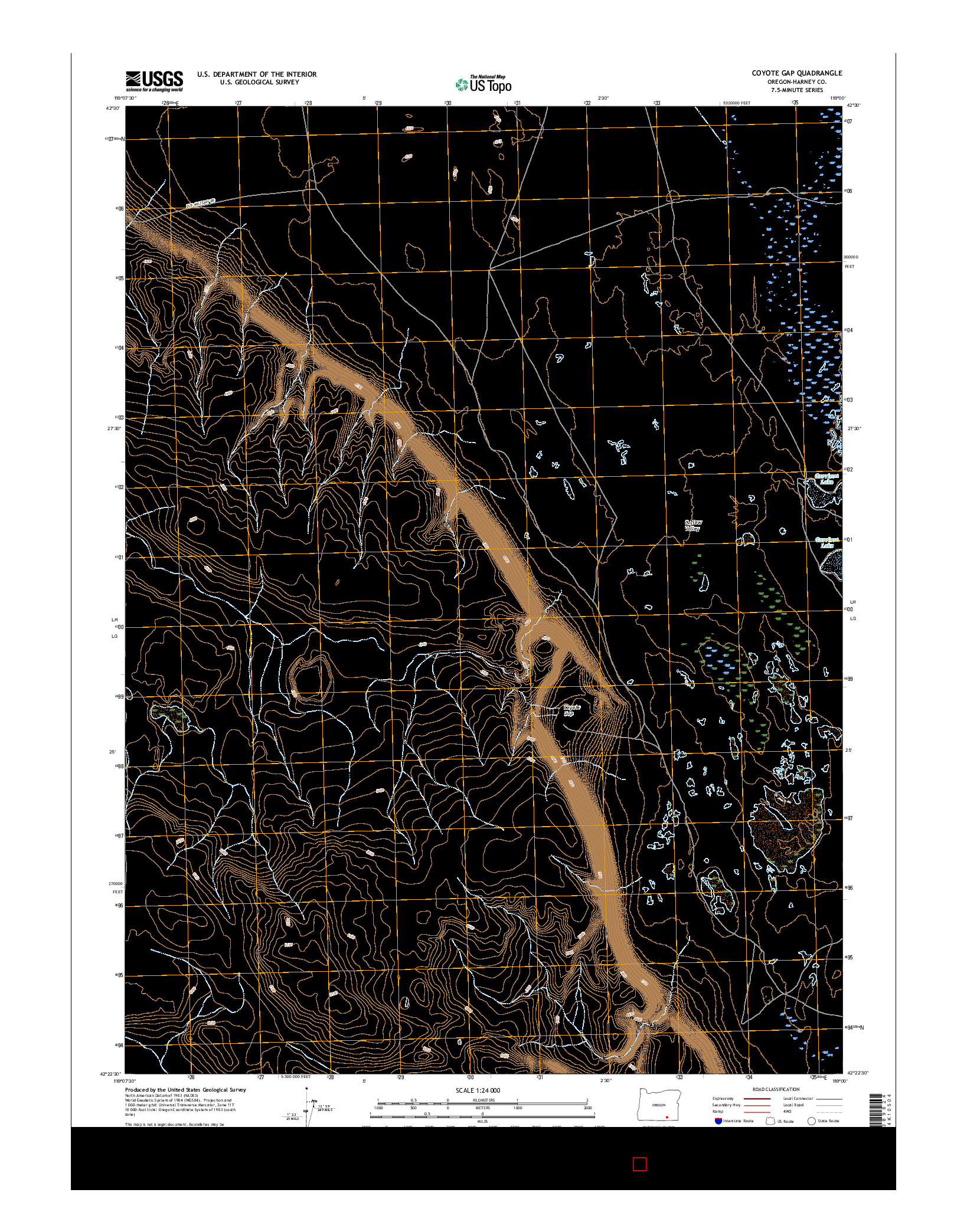 USGS US TOPO 7.5-MINUTE MAP FOR COYOTE GAP, OR 2017