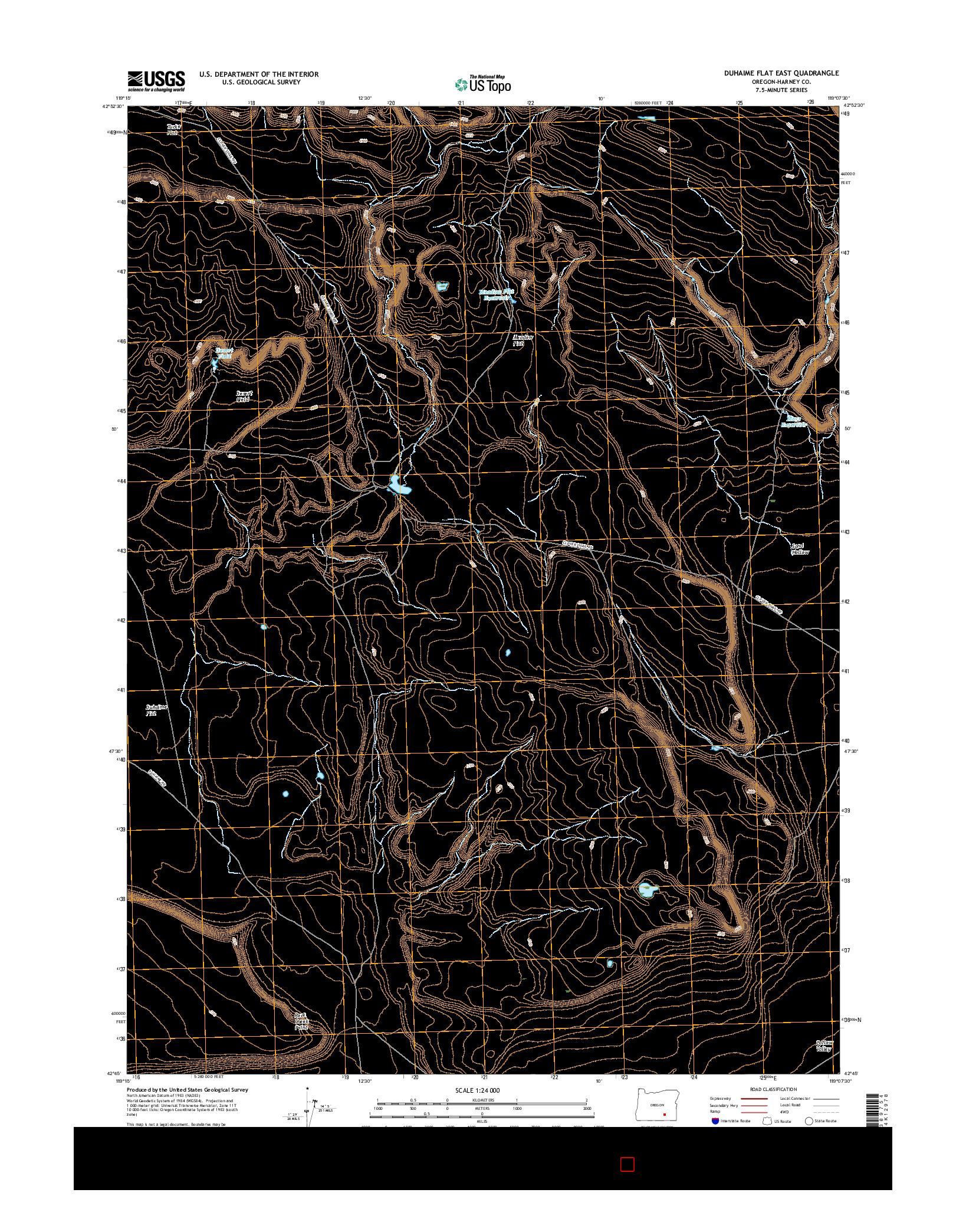 USGS US TOPO 7.5-MINUTE MAP FOR DUHAIME FLAT EAST, OR 2017