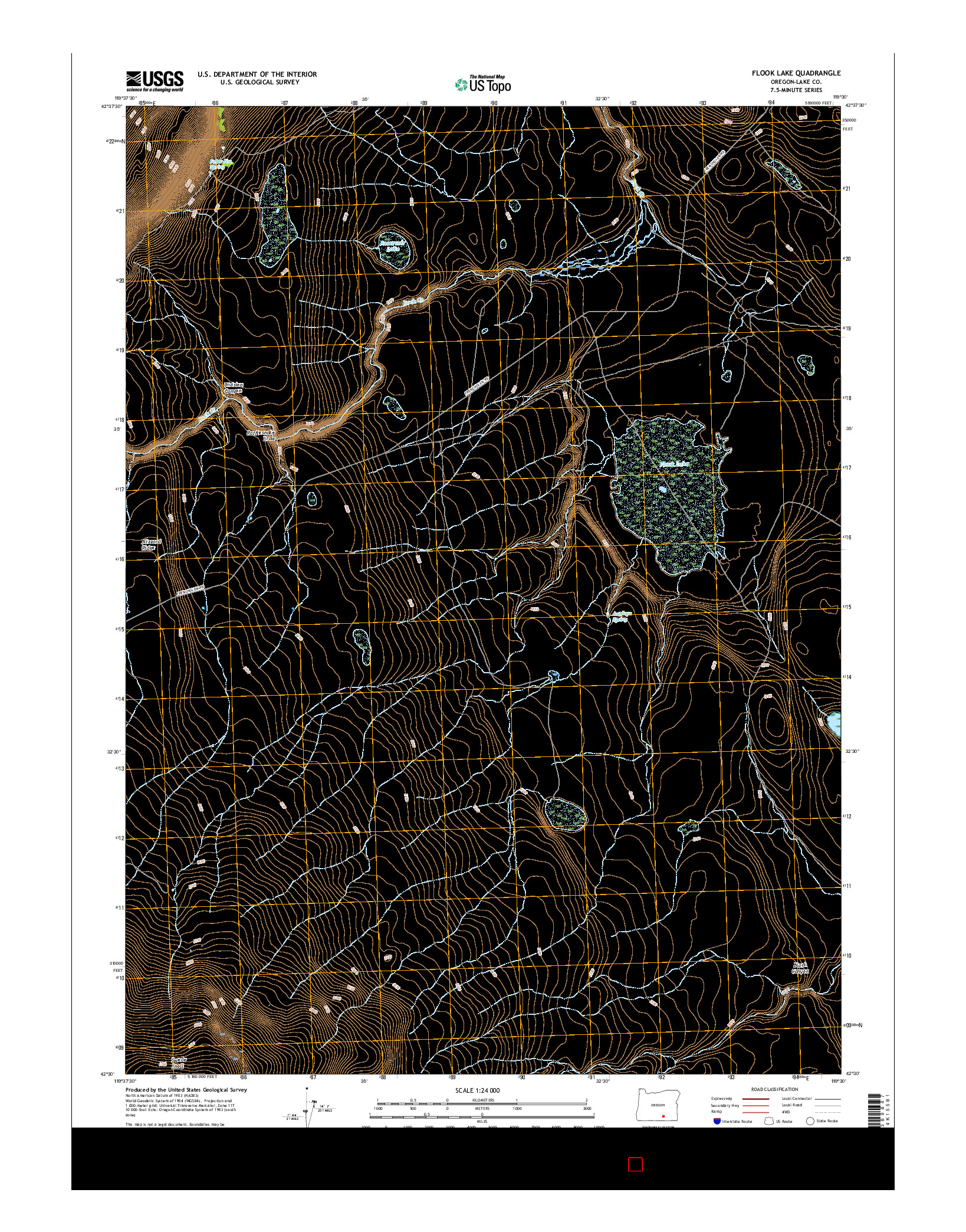 USGS US TOPO 7.5-MINUTE MAP FOR FLOOK LAKE, OR 2017