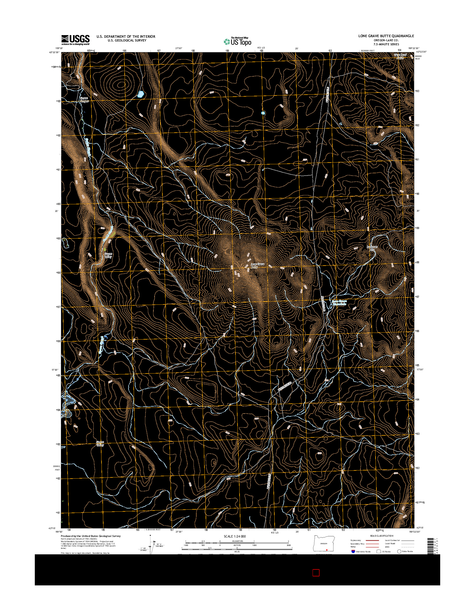 USGS US TOPO 7.5-MINUTE MAP FOR LONE GRAVE BUTTE, OR 2017