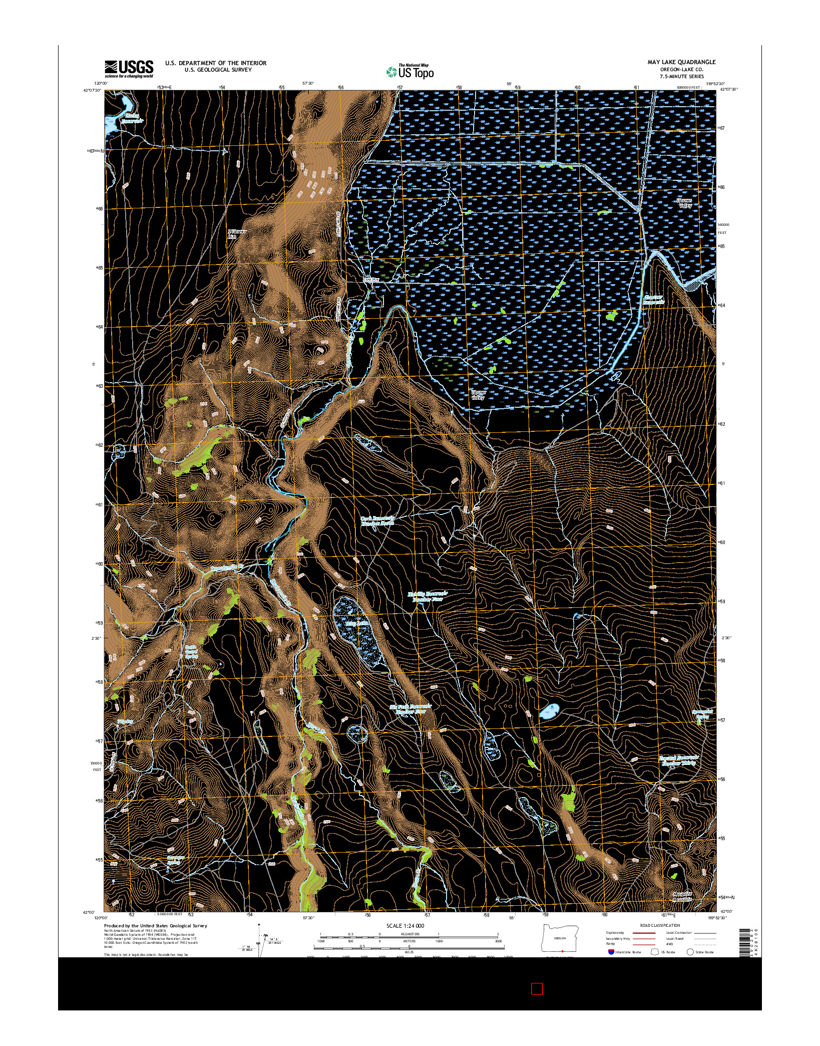 USGS US TOPO 7.5-MINUTE MAP FOR MAY LAKE, OR 2017