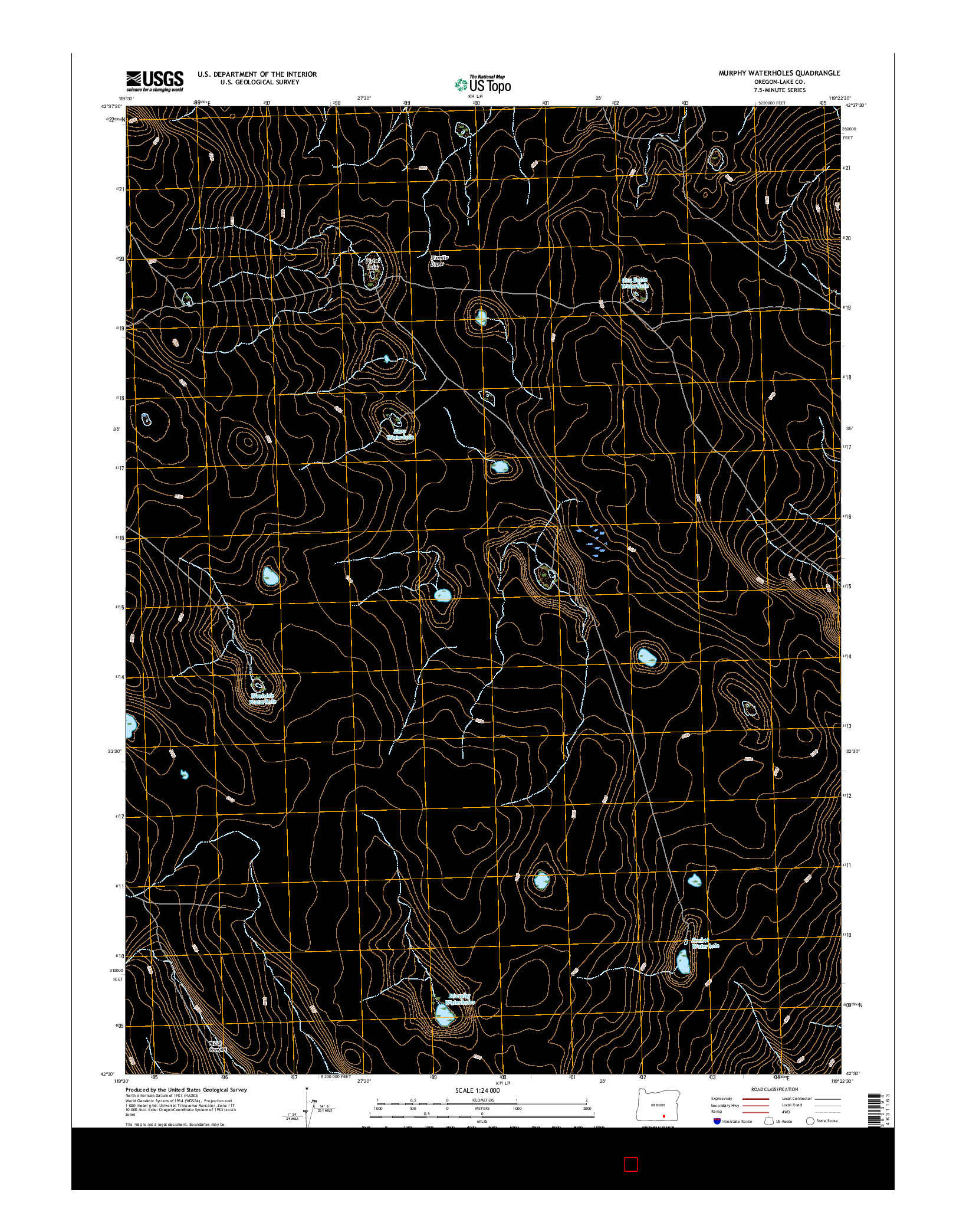 USGS US TOPO 7.5-MINUTE MAP FOR MURPHY WATERHOLES, OR 2017