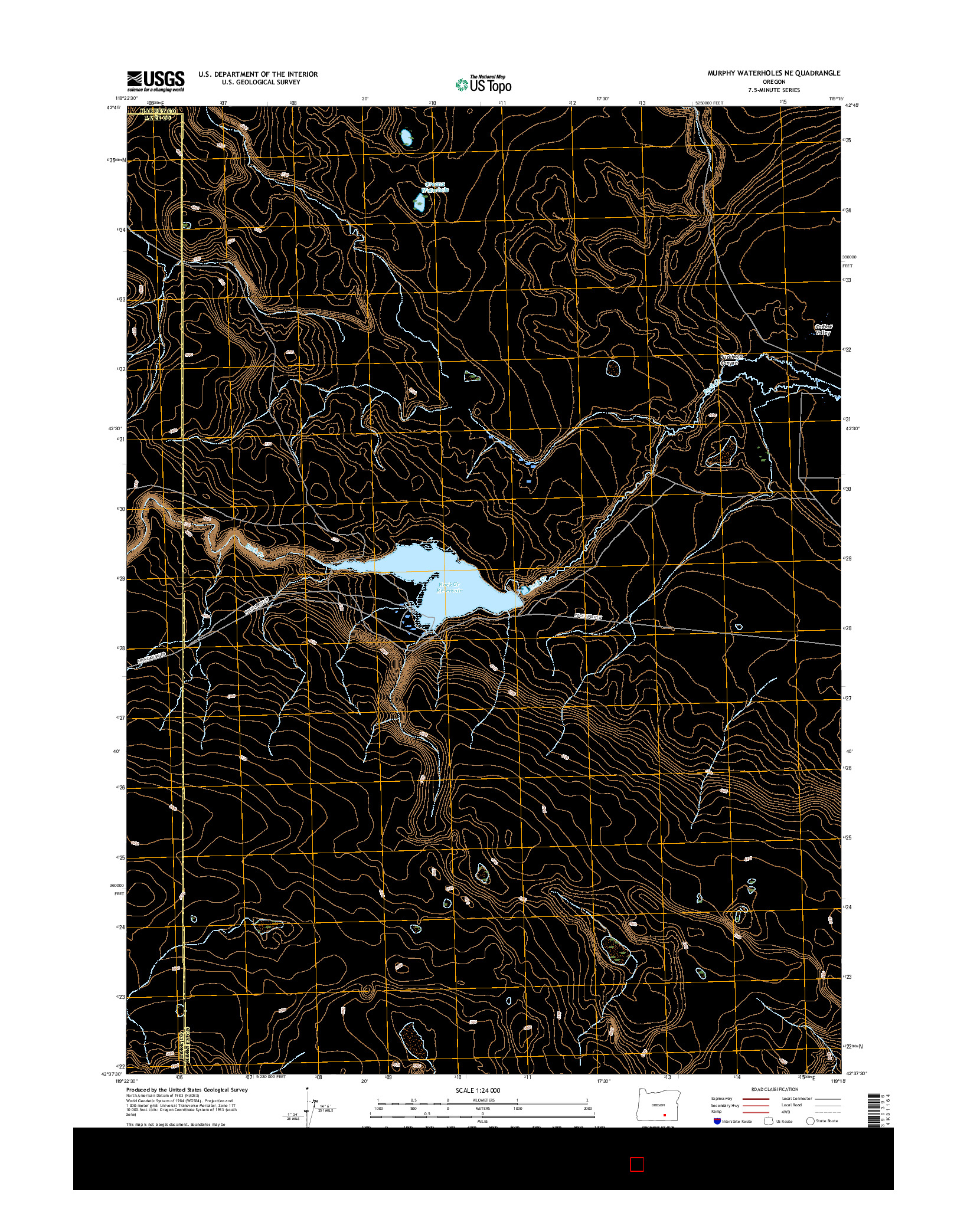 USGS US TOPO 7.5-MINUTE MAP FOR MURPHY WATERHOLES NE, OR 2017