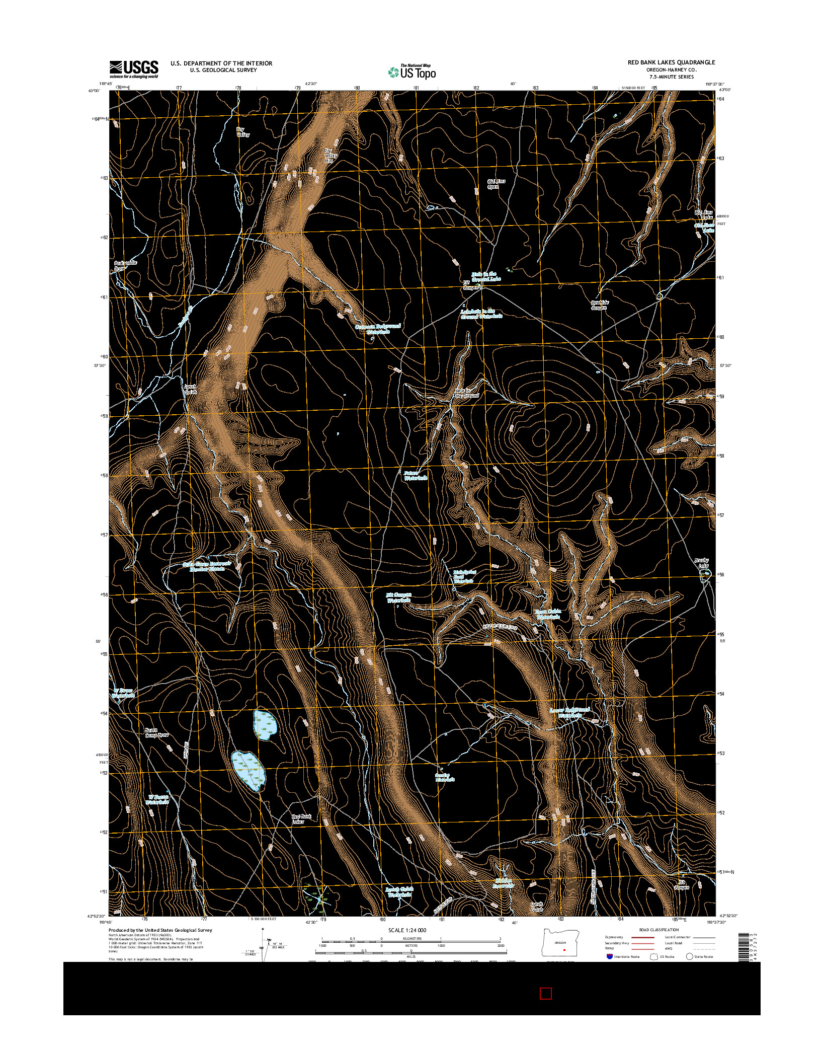 USGS US TOPO 7.5-MINUTE MAP FOR RED BANK LAKES, OR 2017