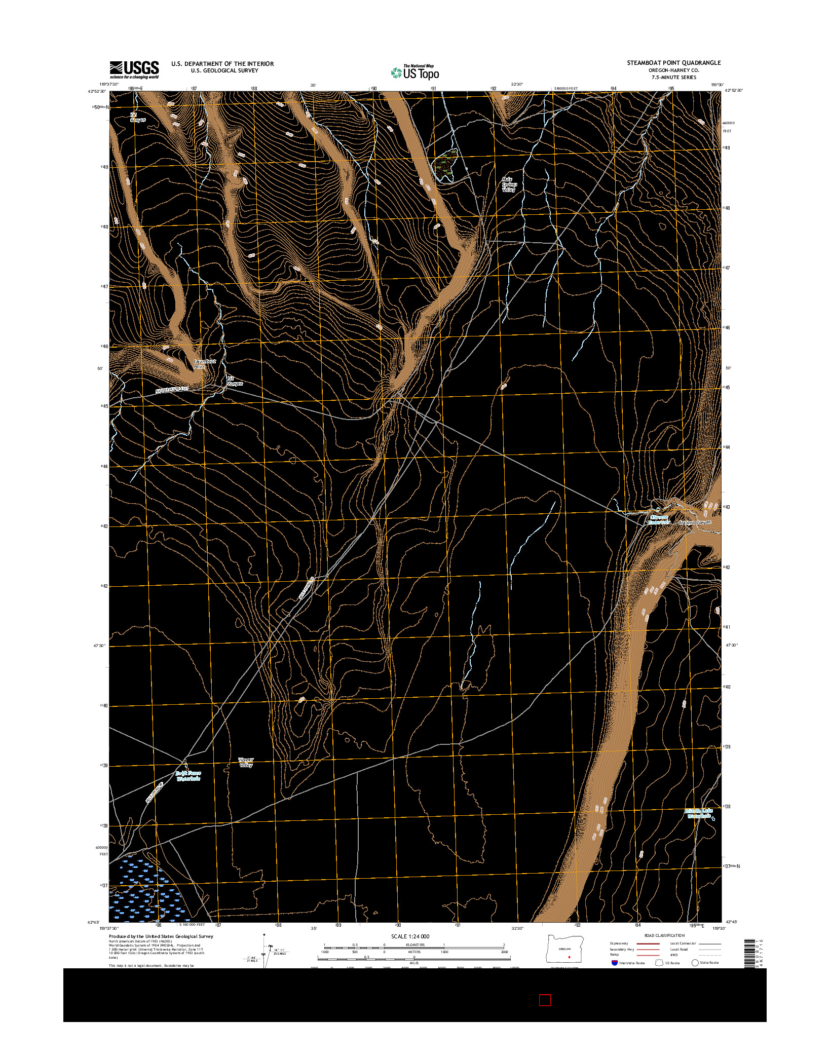 USGS US TOPO 7.5-MINUTE MAP FOR STEAMBOAT POINT, OR 2017