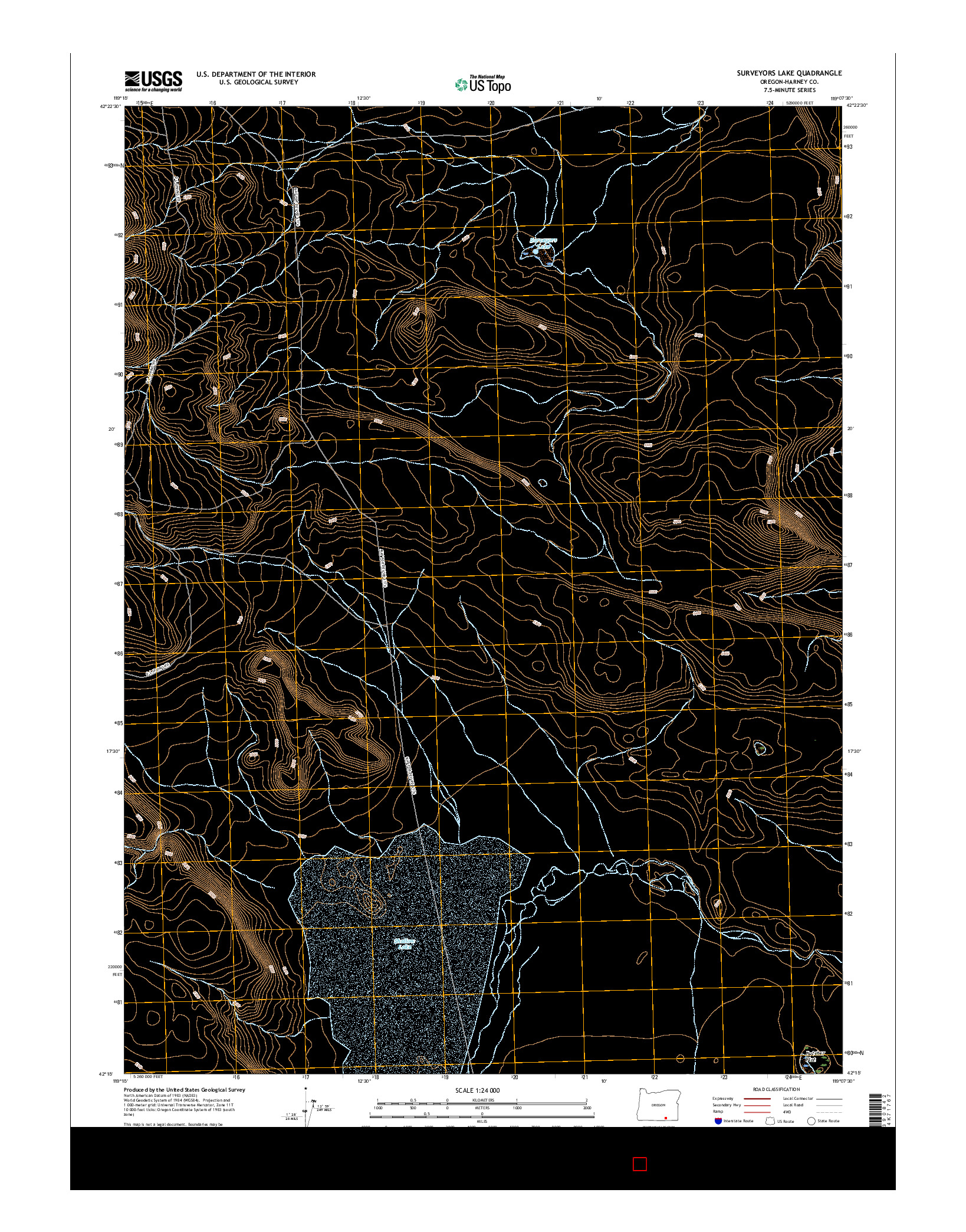 USGS US TOPO 7.5-MINUTE MAP FOR SURVEYORS LAKE, OR 2017
