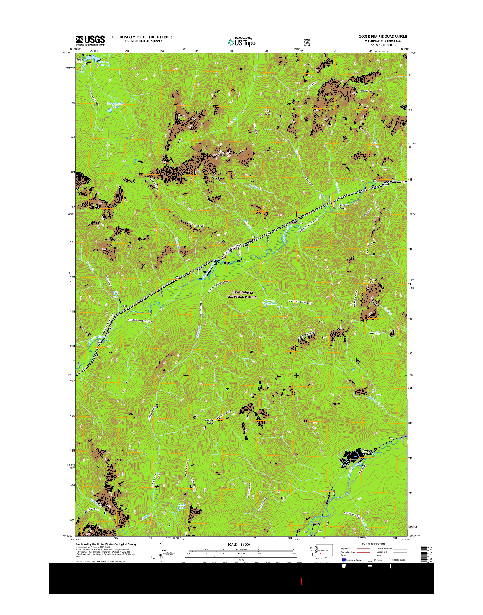 USGS US TOPO 7.5-MINUTE MAP FOR GOOSE PRAIRIE, WA 2017