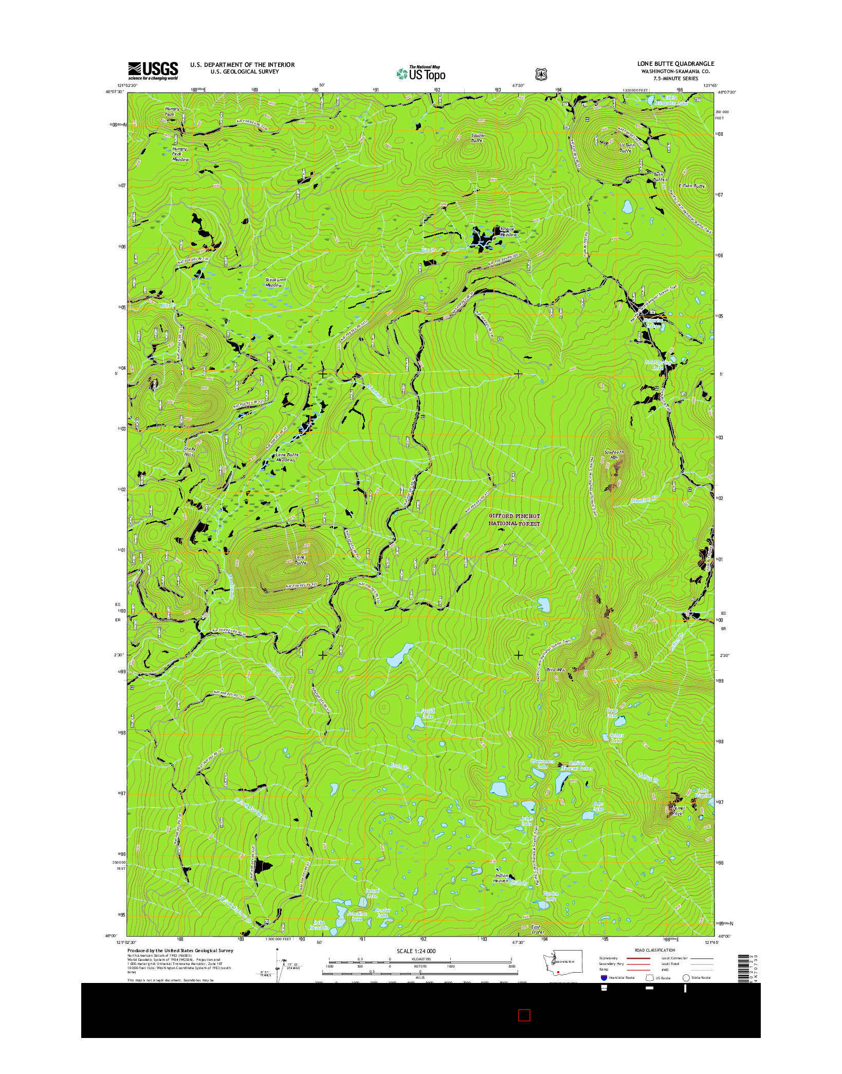 USGS US TOPO 7.5-MINUTE MAP FOR LONE BUTTE, WA 2017