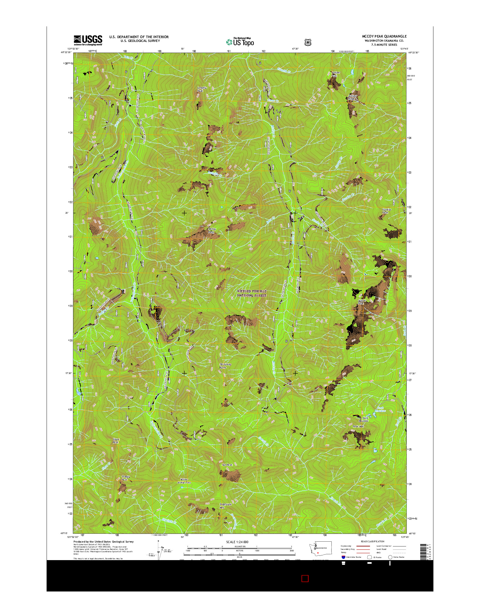 USGS US TOPO 7.5-MINUTE MAP FOR MCCOY PEAK, WA 2017