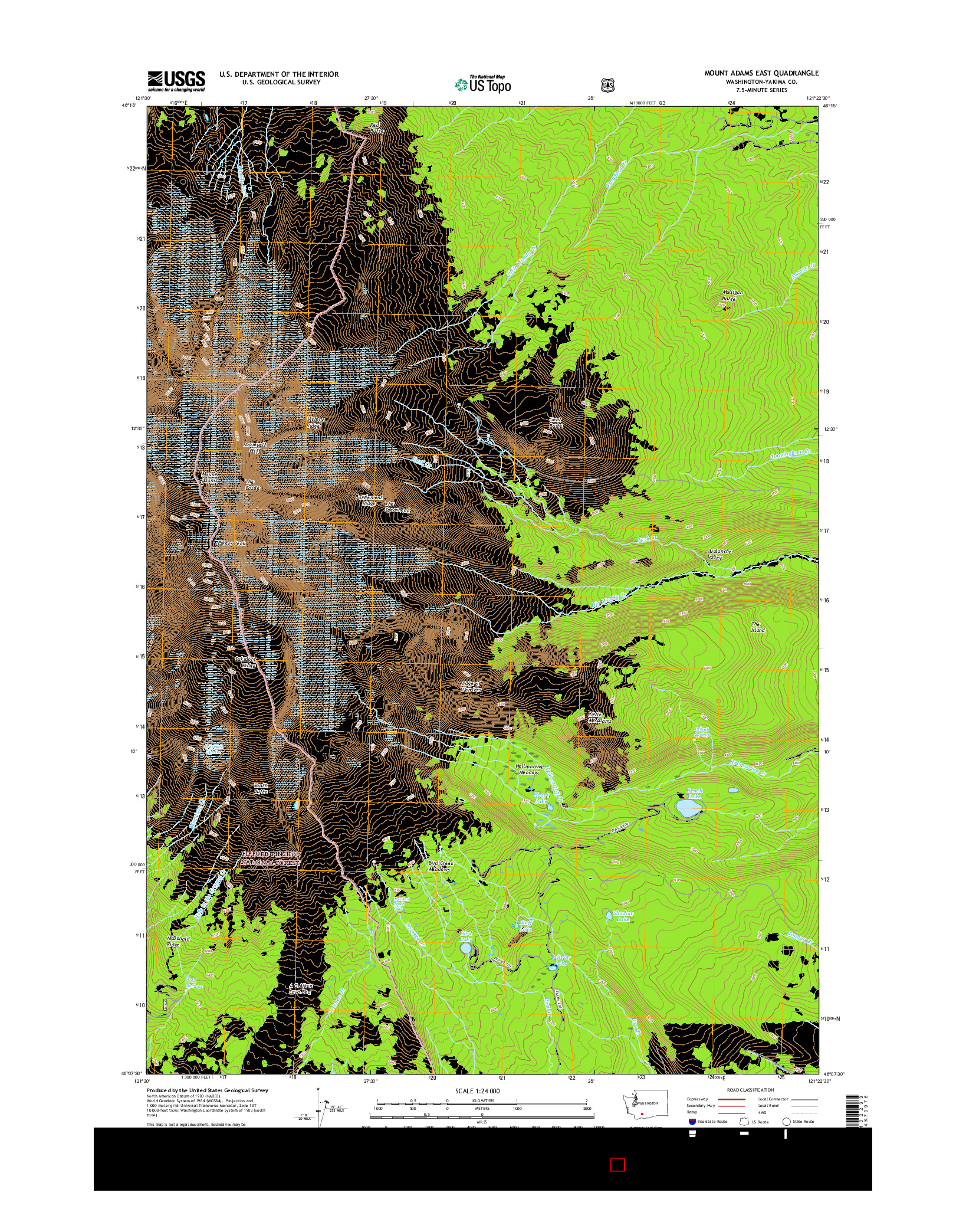 USGS US TOPO 7.5-MINUTE MAP FOR MOUNT ADAMS EAST, WA 2017