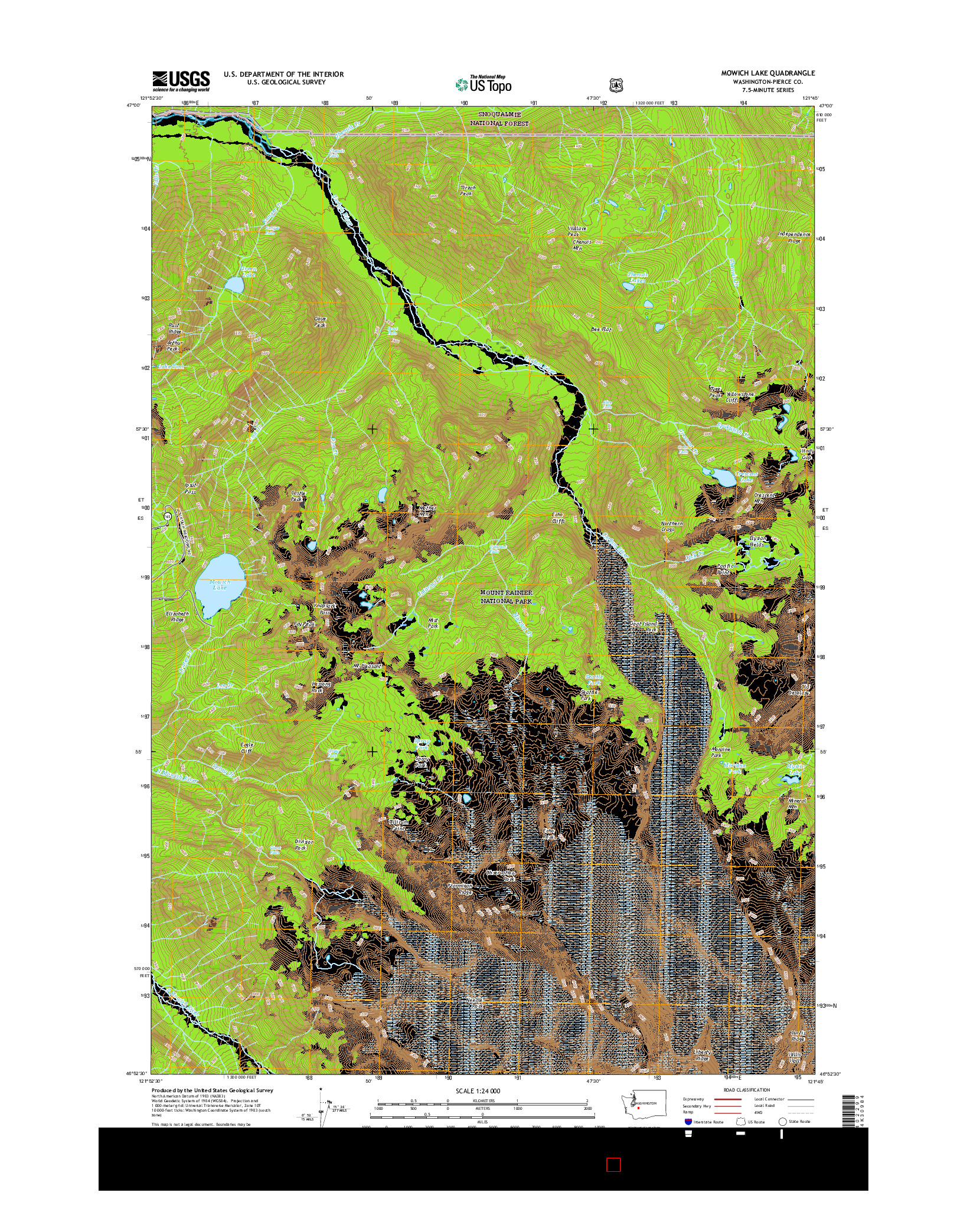 USGS US TOPO 7.5-MINUTE MAP FOR MOWICH LAKE, WA 2017