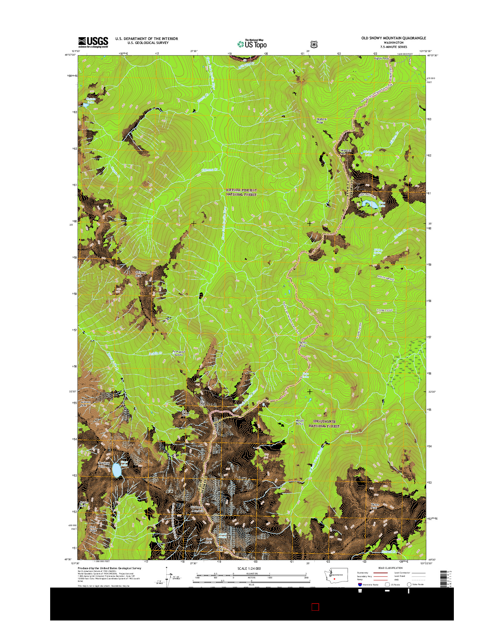 USGS US TOPO 7.5-MINUTE MAP FOR OLD SNOWY MOUNTAIN, WA 2017