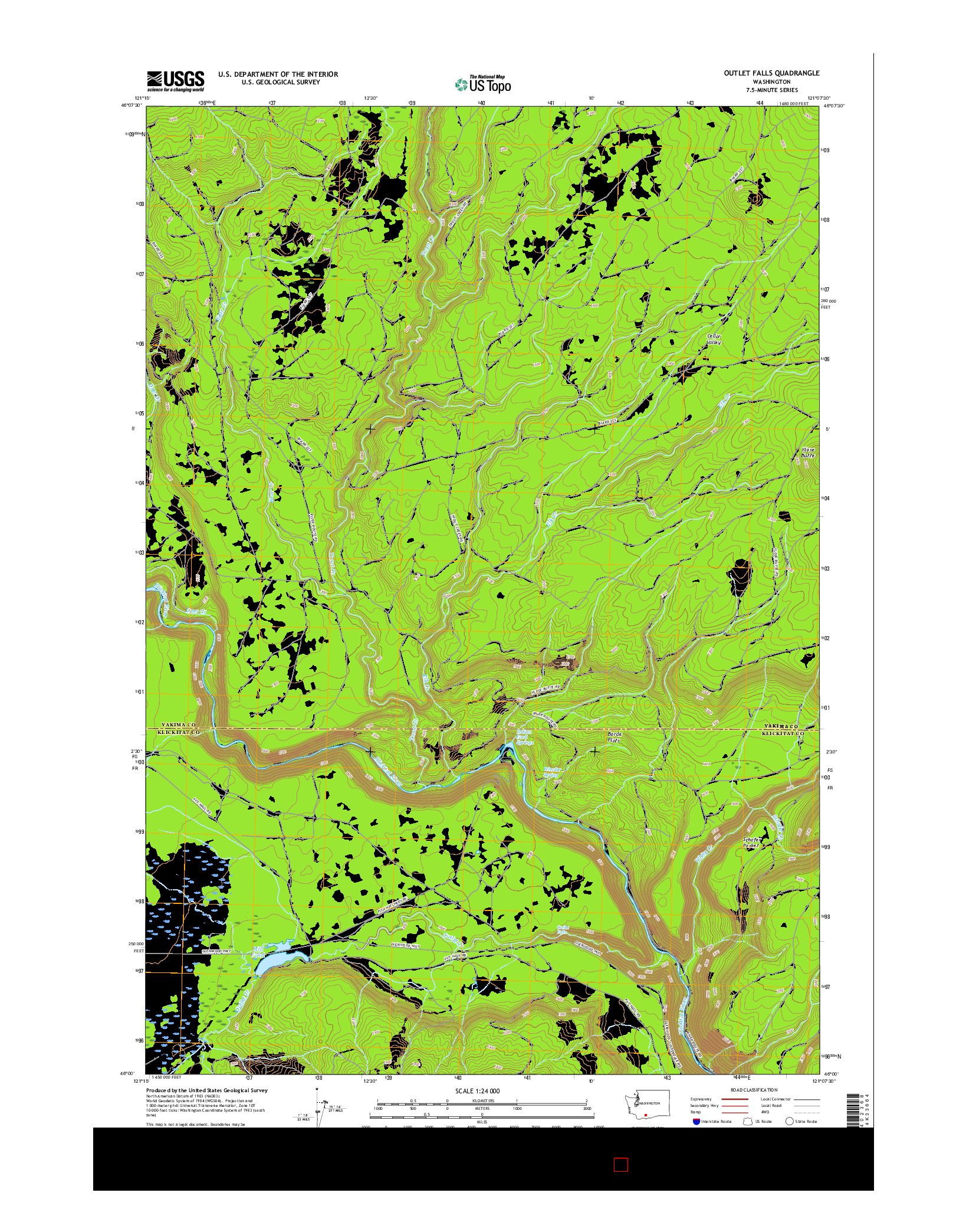 USGS US TOPO 7.5-MINUTE MAP FOR OUTLET FALLS, WA 2017