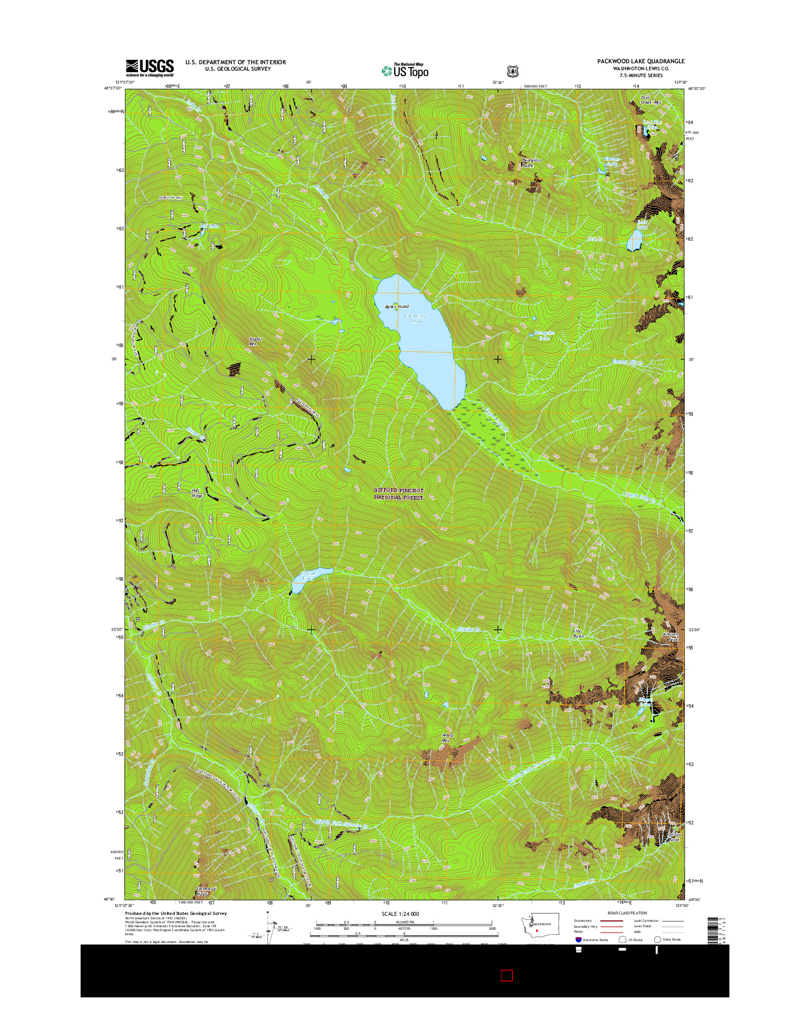 USGS US TOPO 7.5-MINUTE MAP FOR PACKWOOD LAKE, WA 2017