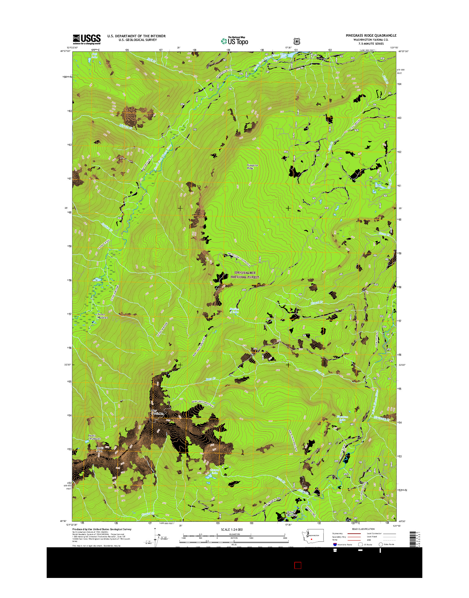 USGS US TOPO 7.5-MINUTE MAP FOR PINEGRASS RIDGE, WA 2017