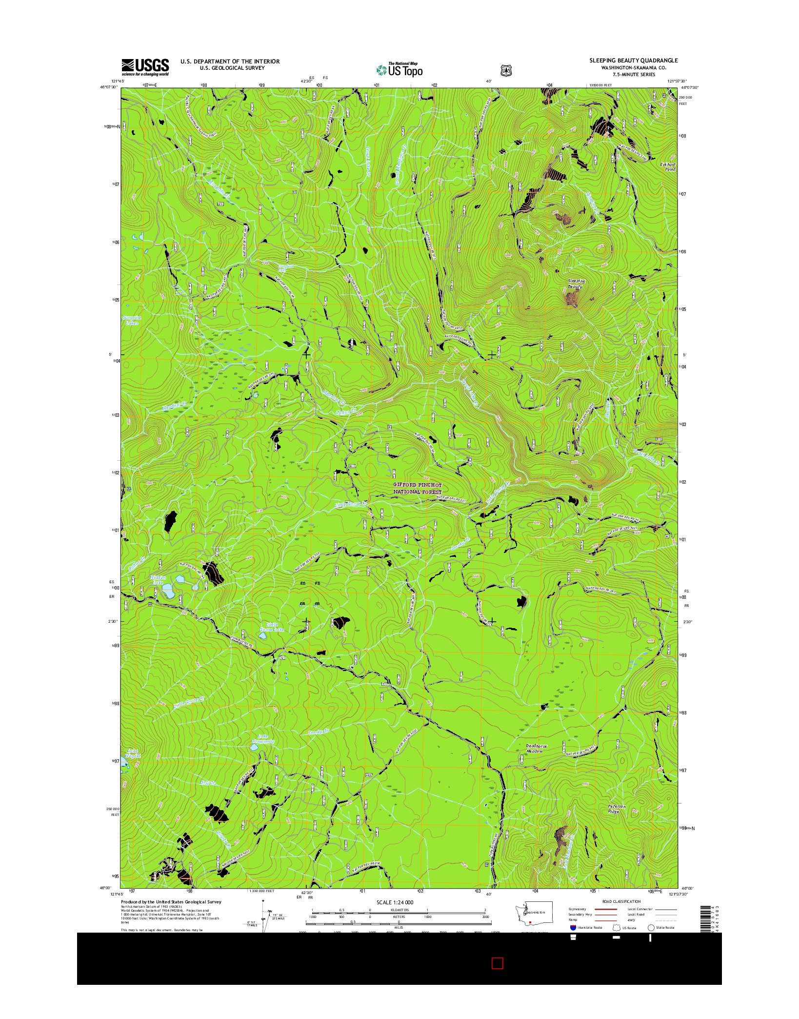 USGS US TOPO 7.5-MINUTE MAP FOR SLEEPING BEAUTY, WA 2017