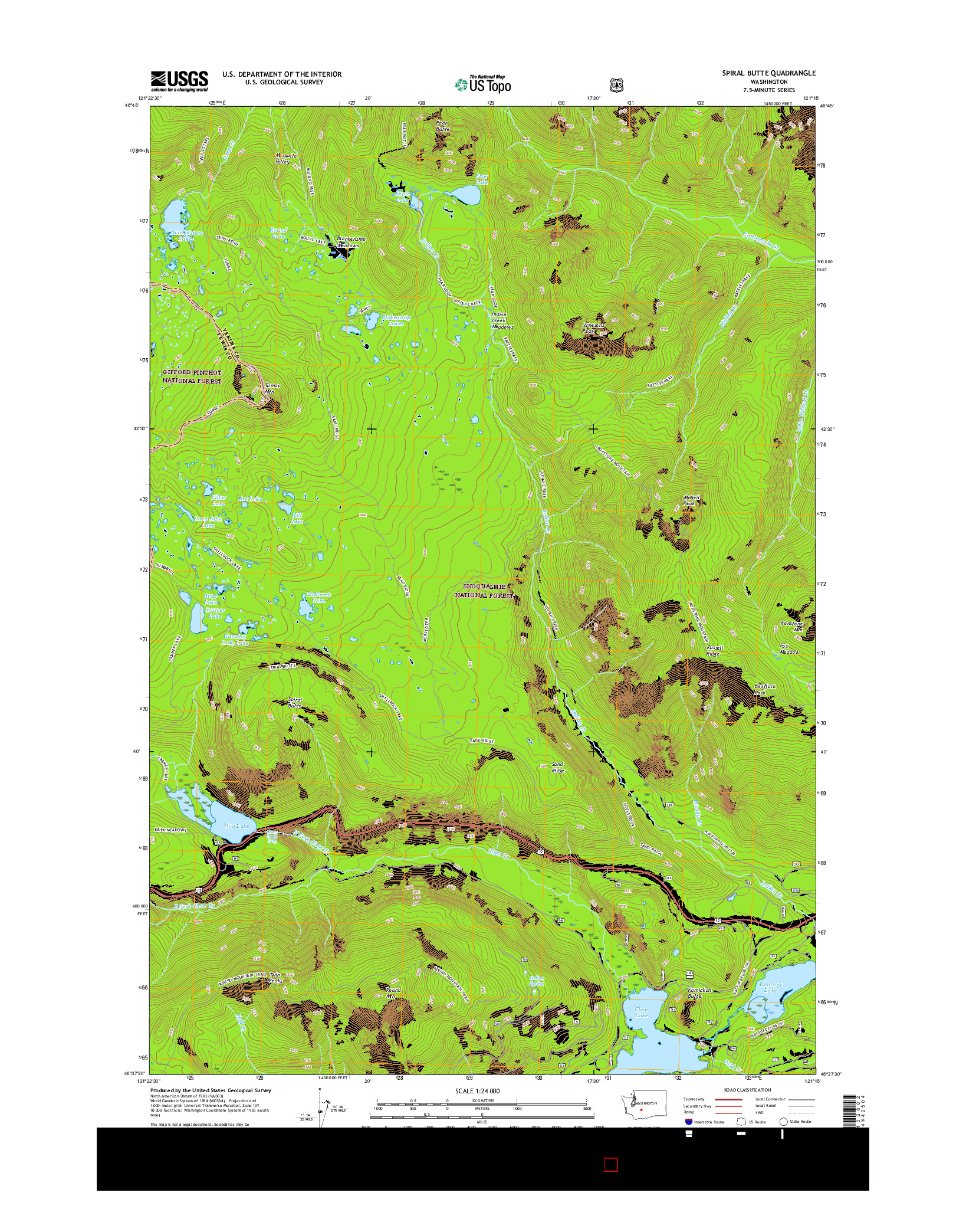 USGS US TOPO 7.5-MINUTE MAP FOR SPIRAL BUTTE, WA 2017