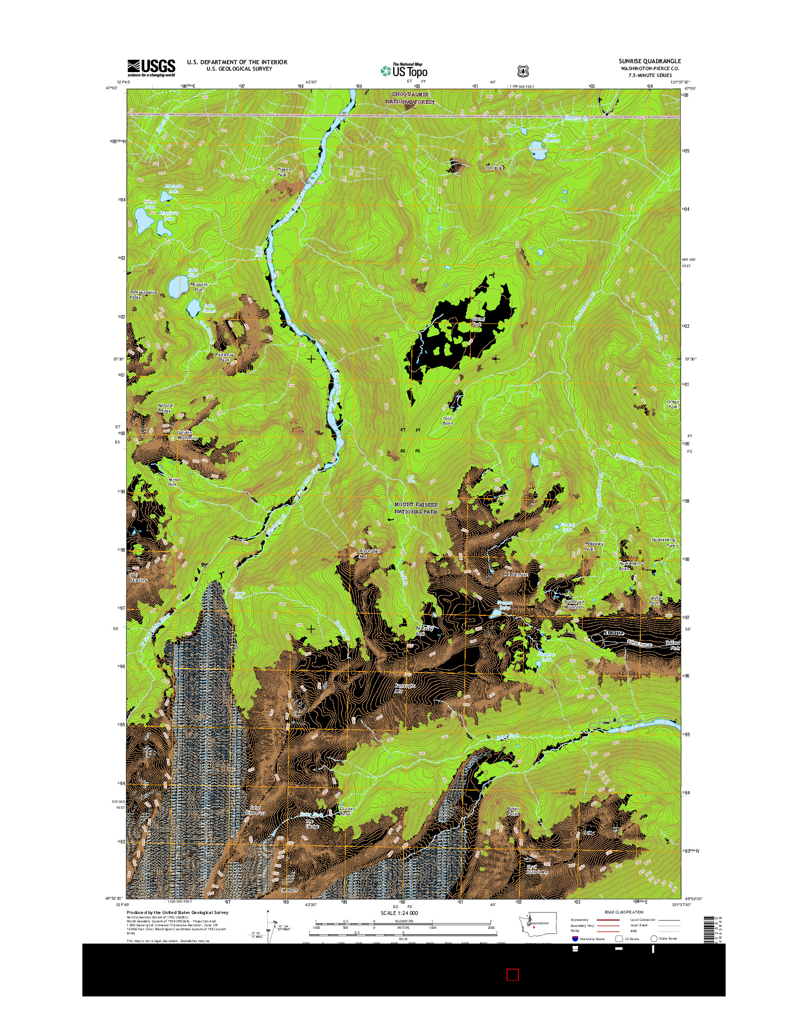 USGS US TOPO 7.5-MINUTE MAP FOR SUNRISE, WA 2017