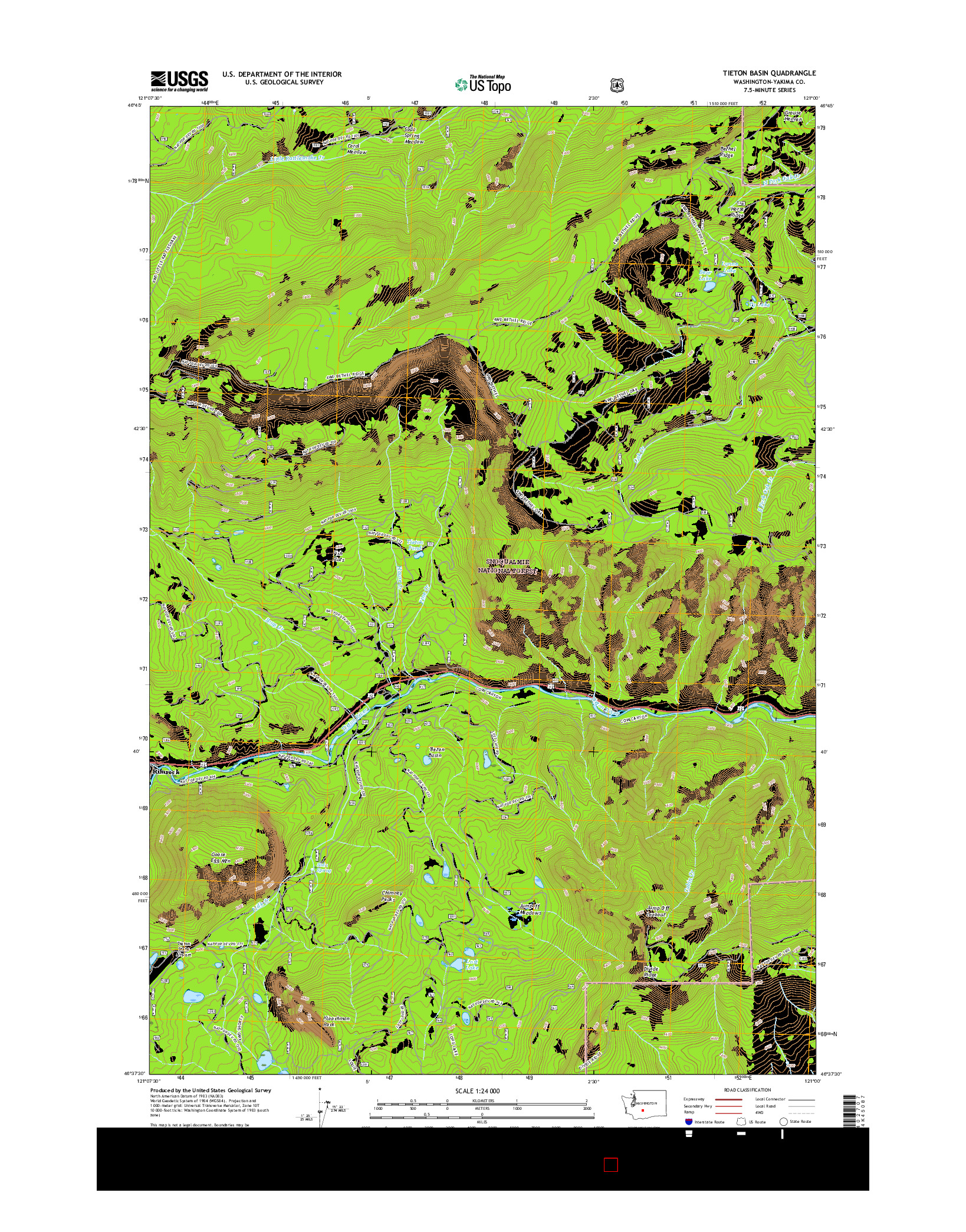 USGS US TOPO 7.5-MINUTE MAP FOR TIETON BASIN, WA 2017