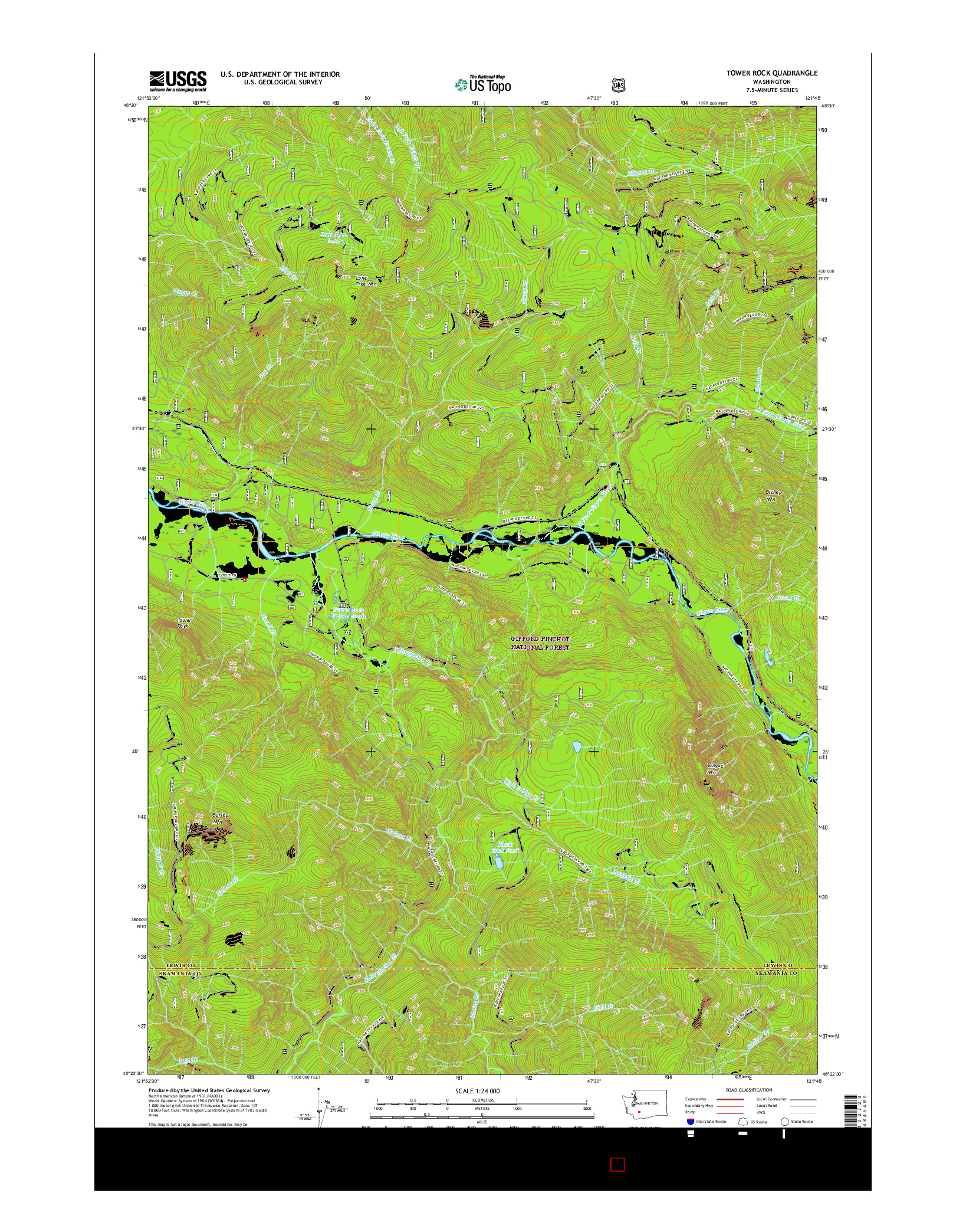 USGS US TOPO 7.5-MINUTE MAP FOR TOWER ROCK, WA 2017