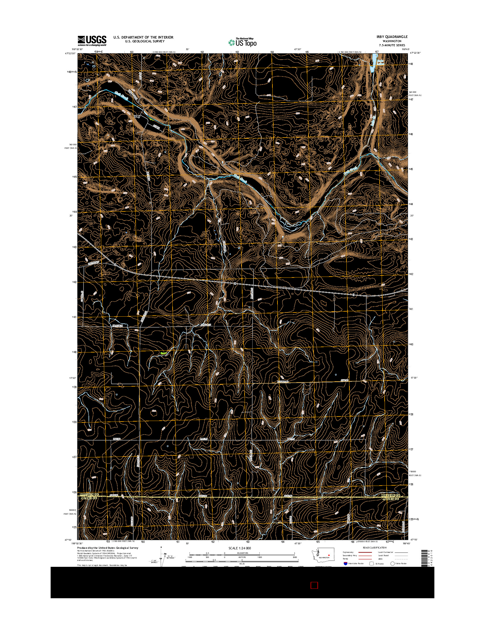 USGS US TOPO 7.5-MINUTE MAP FOR IRBY, WA 2017