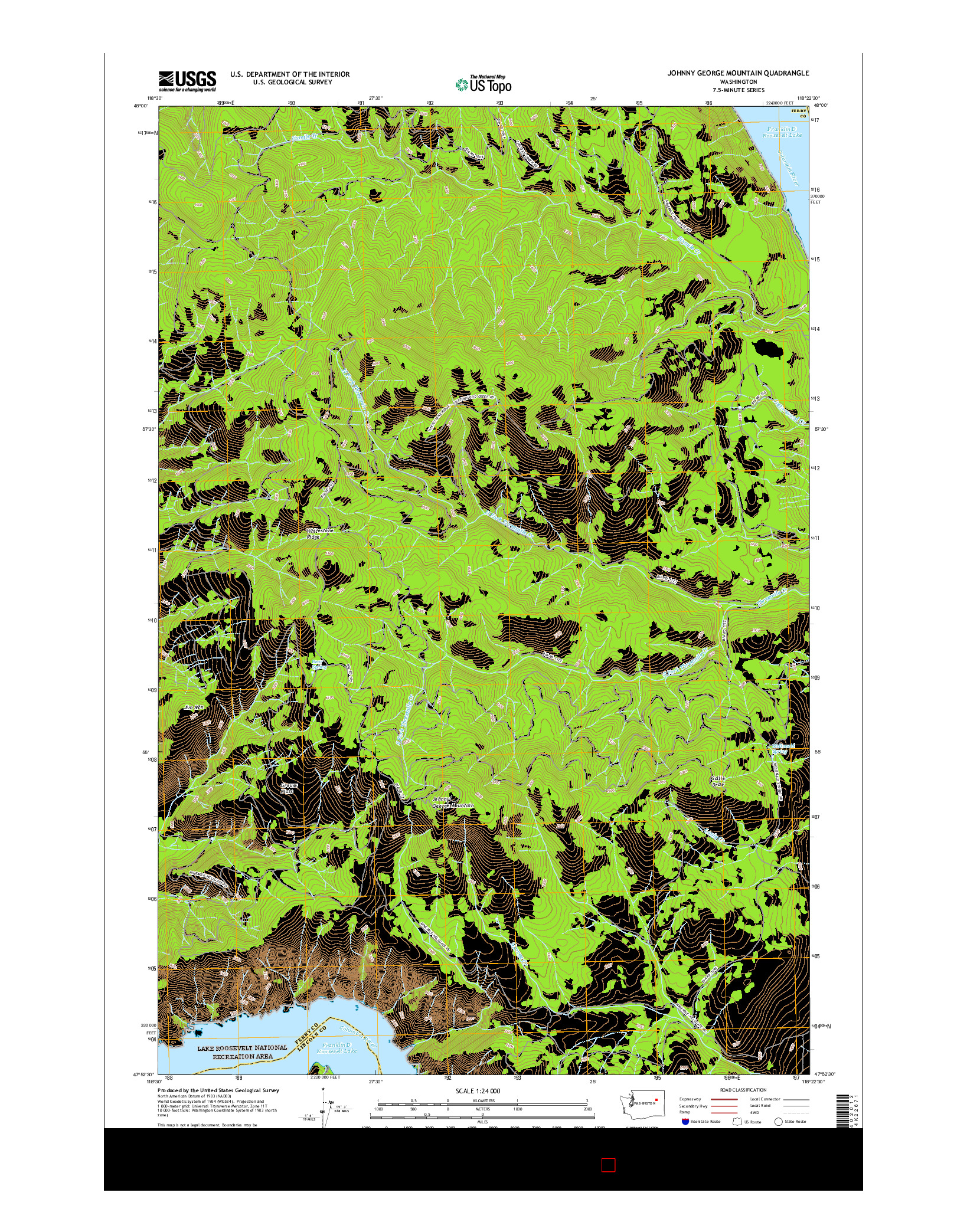 USGS US TOPO 7.5-MINUTE MAP FOR JOHNNY GEORGE MOUNTAIN, WA 2017