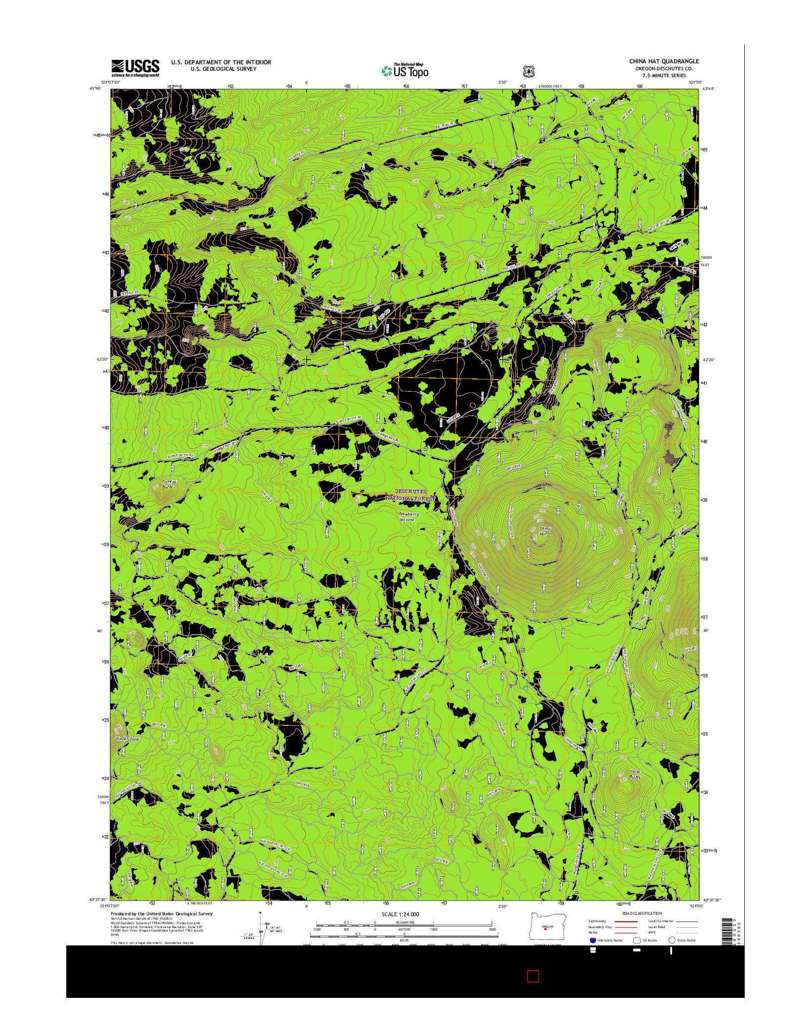 USGS US TOPO 7.5-MINUTE MAP FOR CHINA HAT, OR 2017