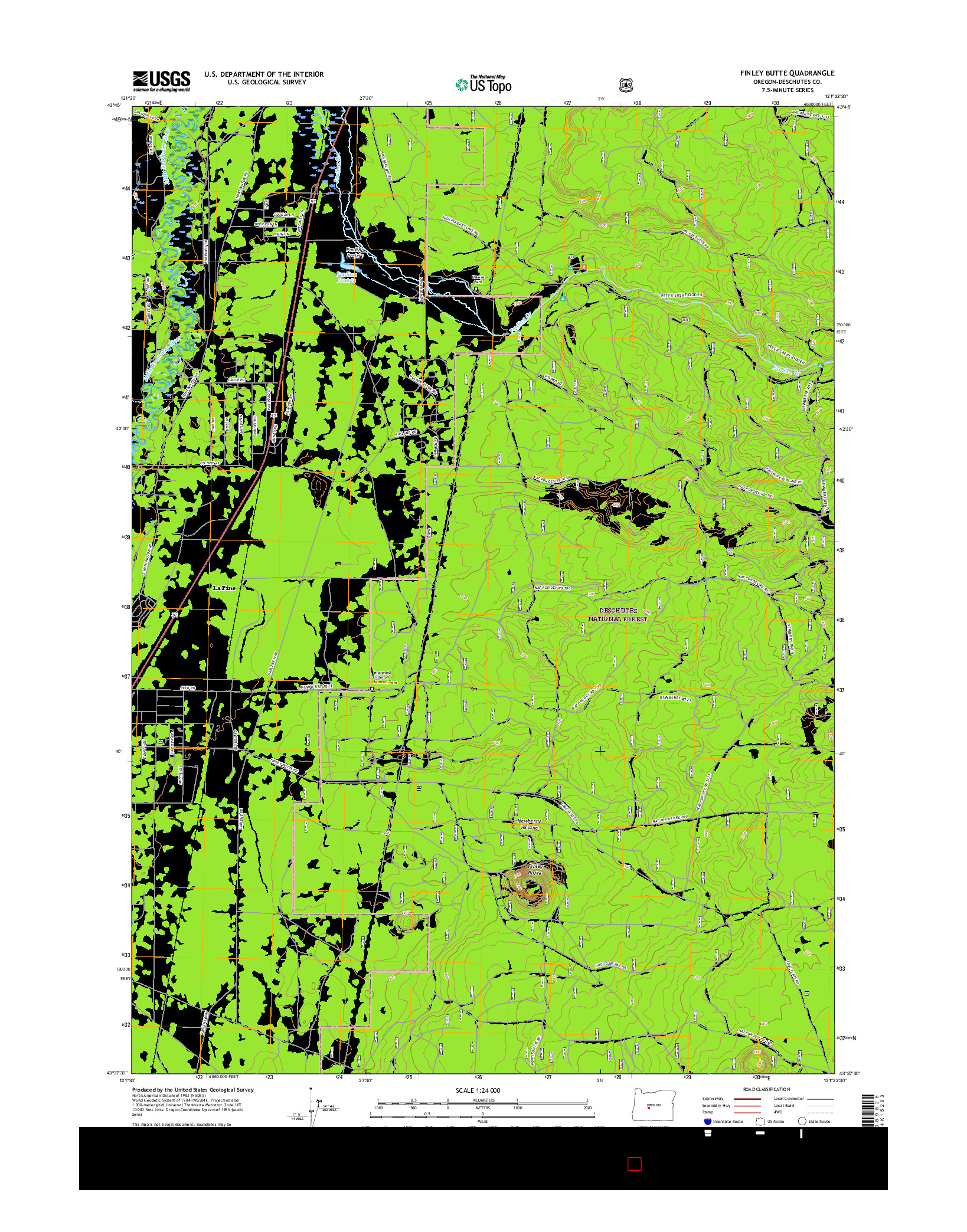 USGS US TOPO 7.5-MINUTE MAP FOR FINLEY BUTTE, OR 2017