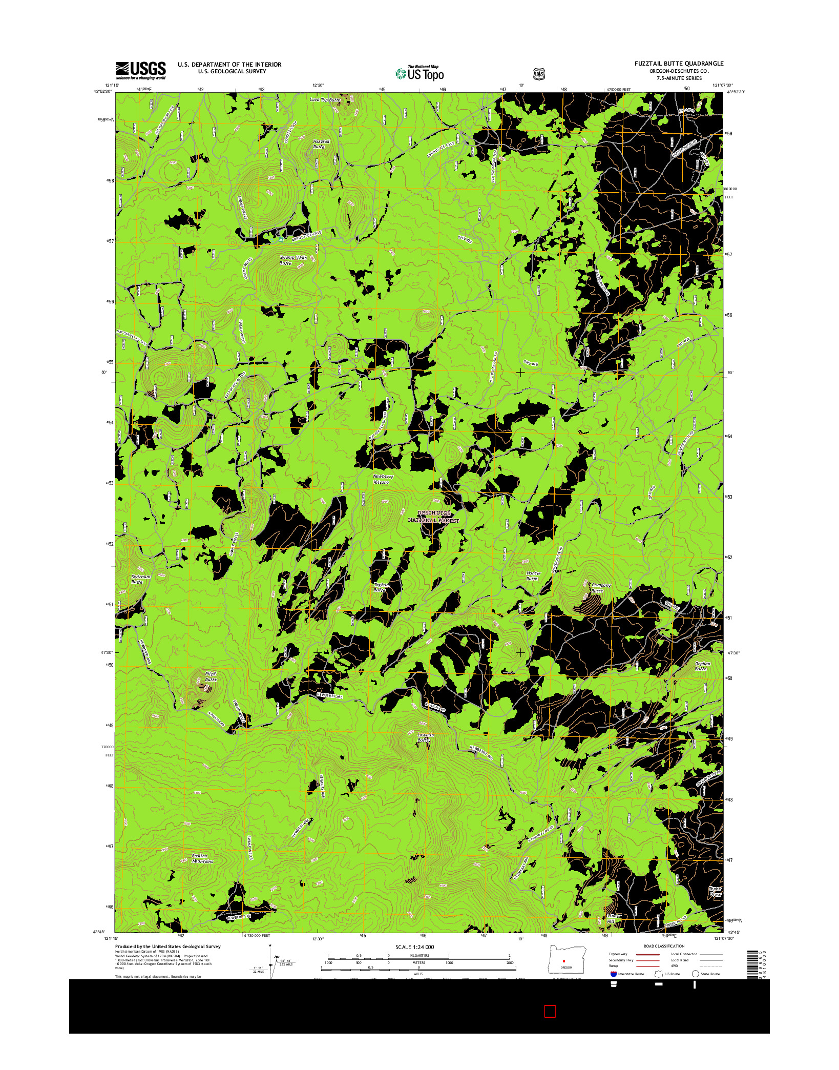 USGS US TOPO 7.5-MINUTE MAP FOR FUZZTAIL BUTTE, OR 2017